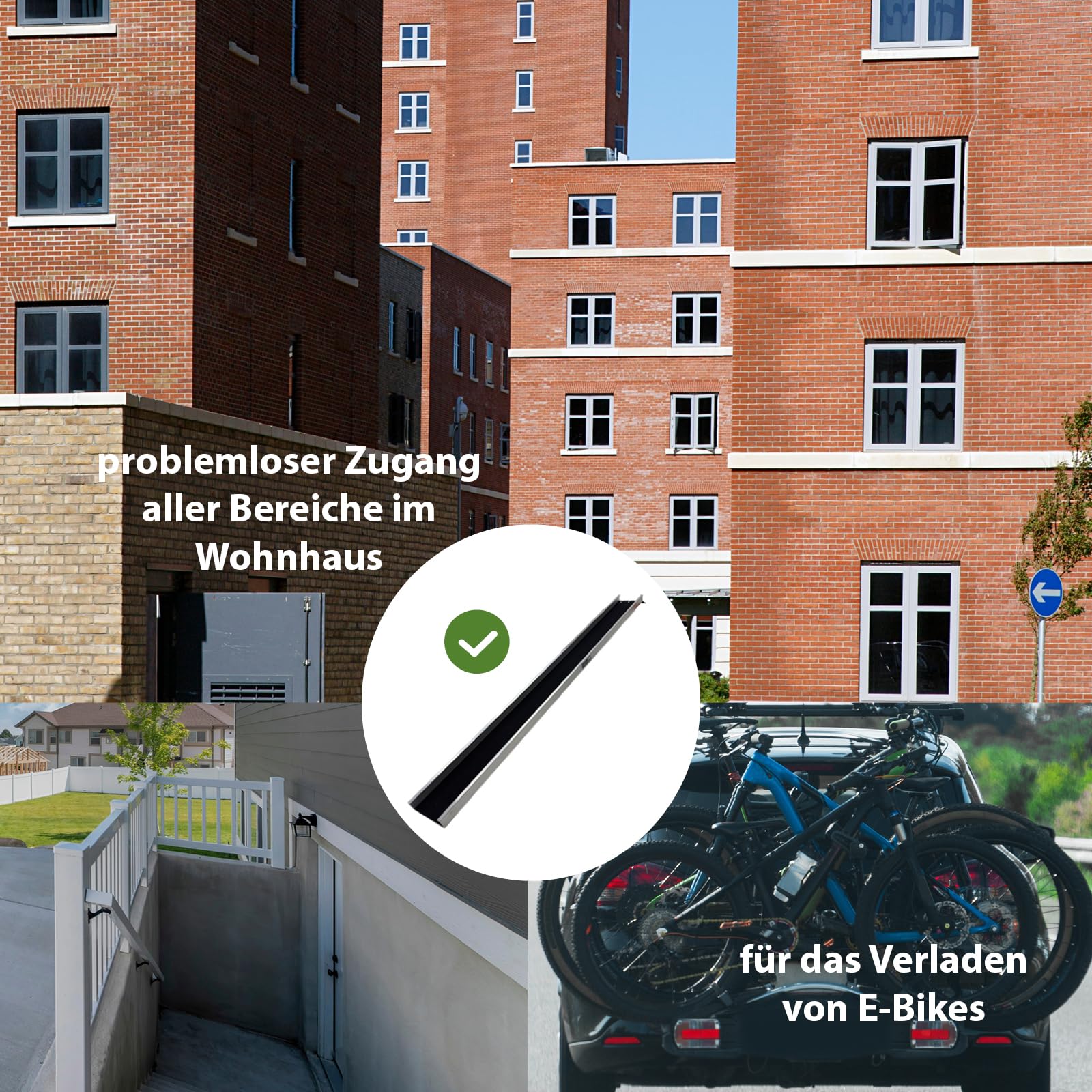 TRUTZHOLM 1x Auffahrschiene Aluminium Gesamtlänge 183 cm Tragkraft 50 kg Anti-Rutsch Beschichtung Auffahrrampe starr für E-Bike kleine Mofas Fahrrad Verladerampe Faharradrampe E-Bikerampe leicht