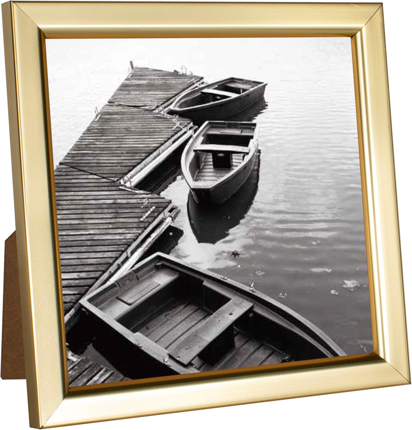 Giverny 5x5 Picture Frames, Gold Photo Frames for Wall or Tabletop Display, Simple Design Glossy Finish Frame Perfect for Home Decoration, Office, Hotel and Various Ceremonies Praties 5x5 gold