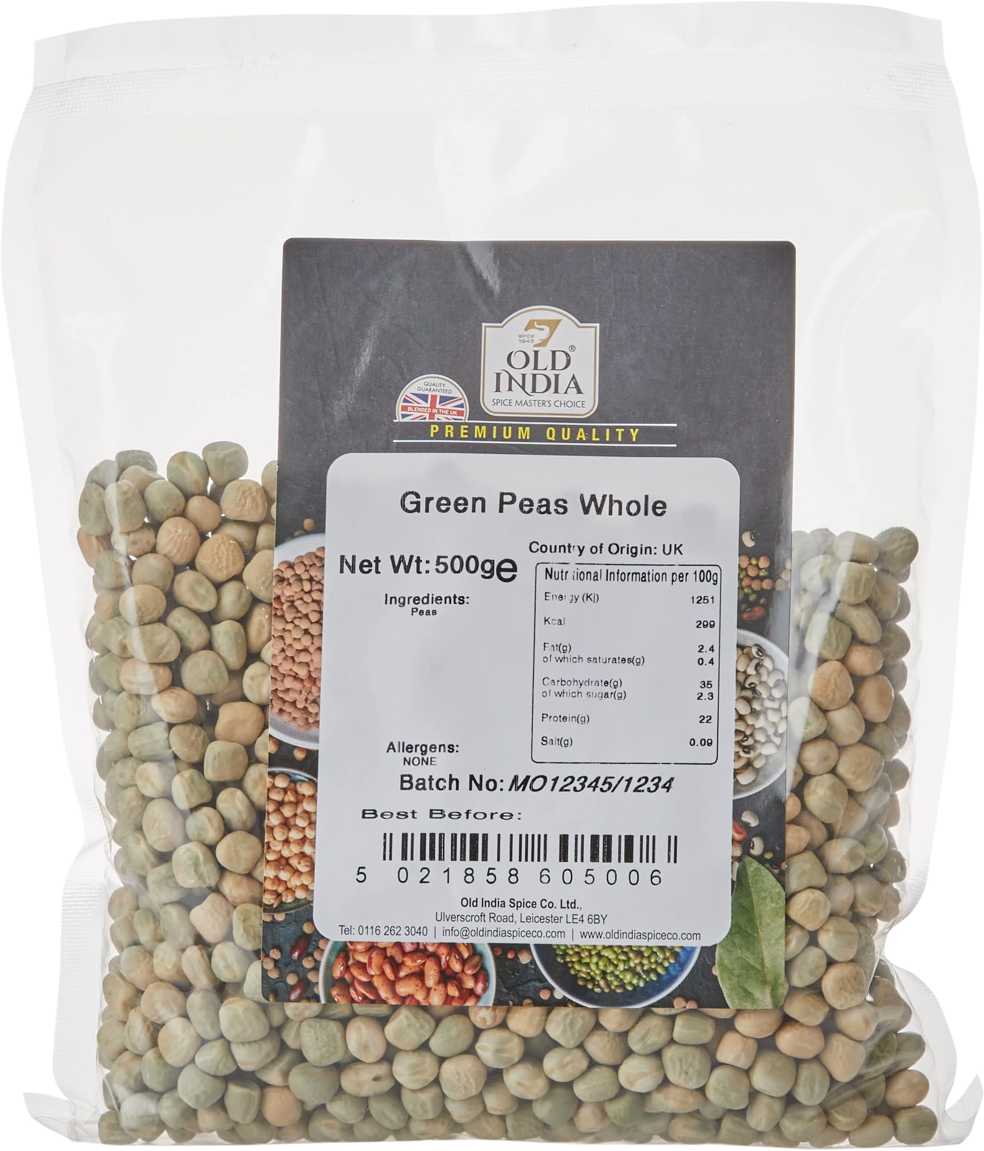 Old India Green Peas Whole 500g
