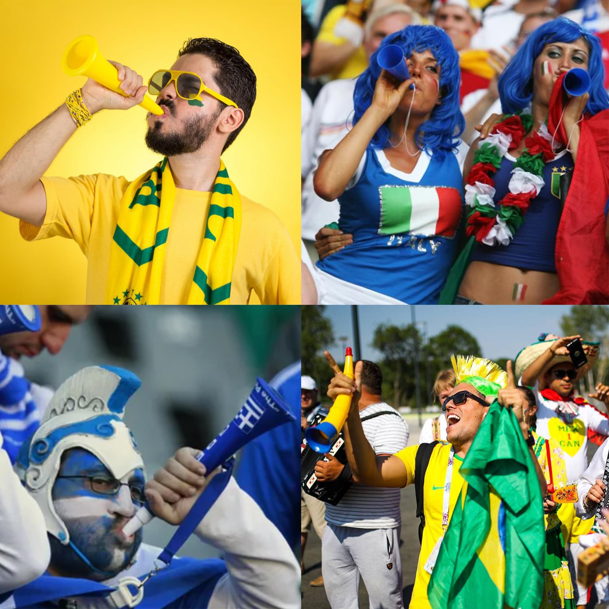 4 PCS Vuvuzela Suono Forte Fanfara Calcio Molto Forte Tröte Cheerleading Tromba Krachmacher Horn Suonare Le Trombe Plastica Spettatori Fan Partita Calcio Stadio Tromba
