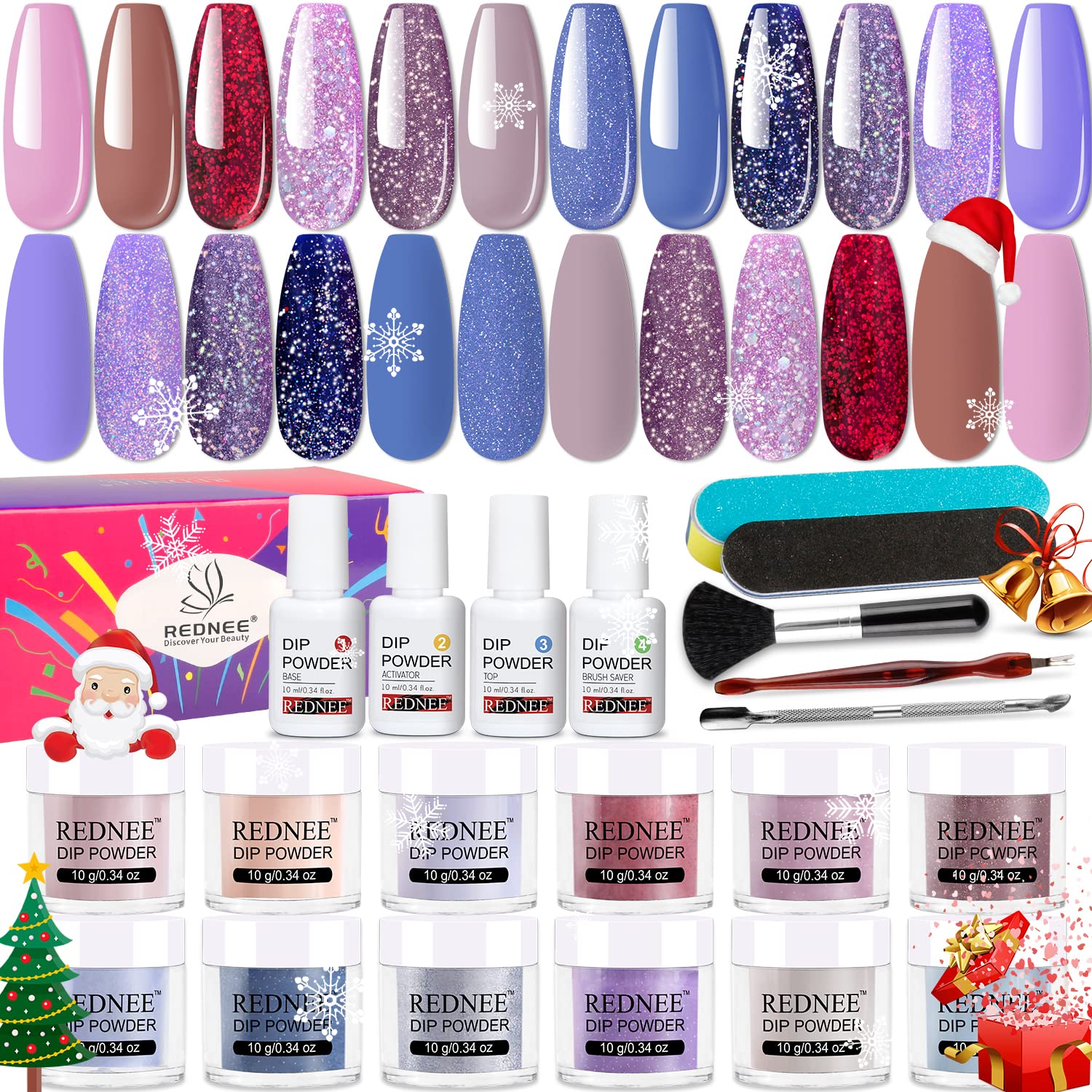 Amazon.com: REDNEE 21 Pcs Quick Dry Dip Powder Nail Kit Starter - 12 Sunset  Colors Dipping Powder Essential Kit with Nail Tools Ideal for Home DIY Nail  Art Design RE32 : Beauty