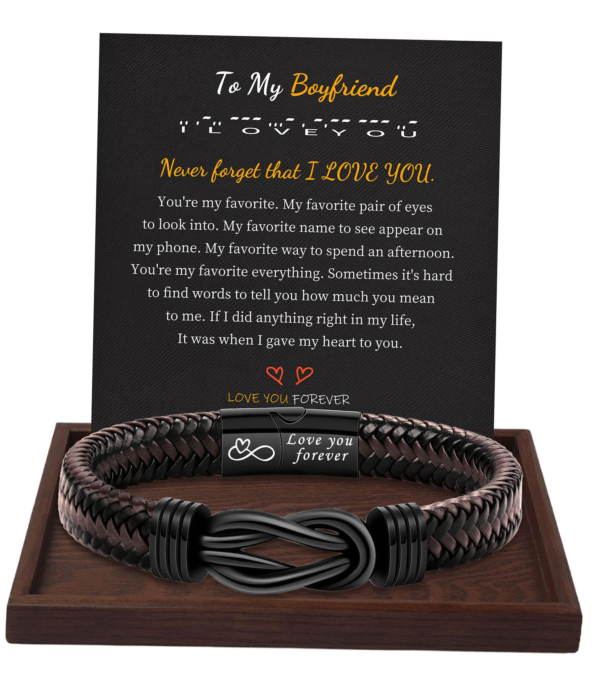 Btysun Fathers Day Gift, Gifts for Men Morse Code Bracelets for Men 2026 Graduation Gifts Mens Bracelet for Him Boyfriend Husband Leather Bracelet Motivational Birthday Jewelry Stocking Stuffers