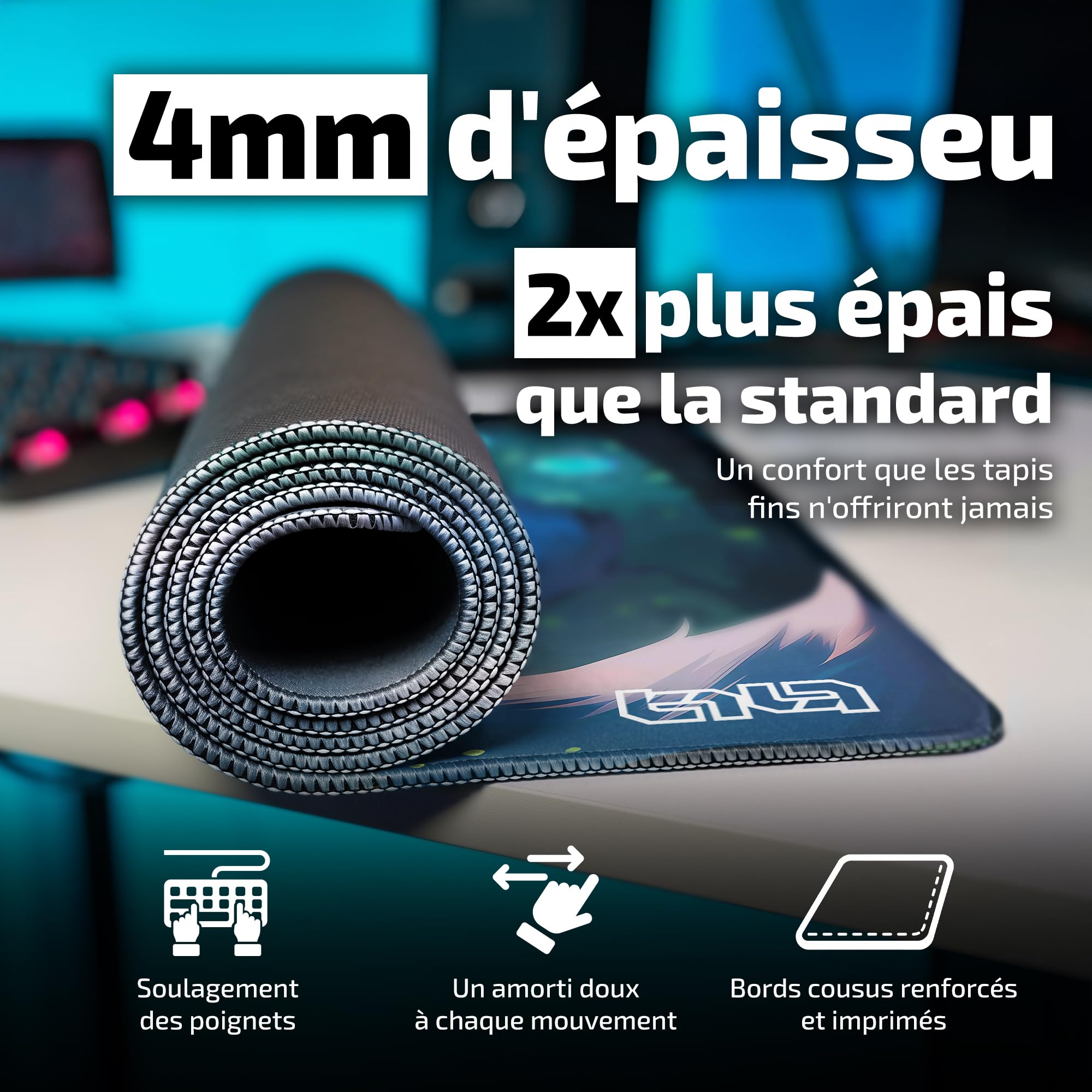 Tilt Tapis de Souris XXL Gaming 1000x500 mm - Fox Sorceress