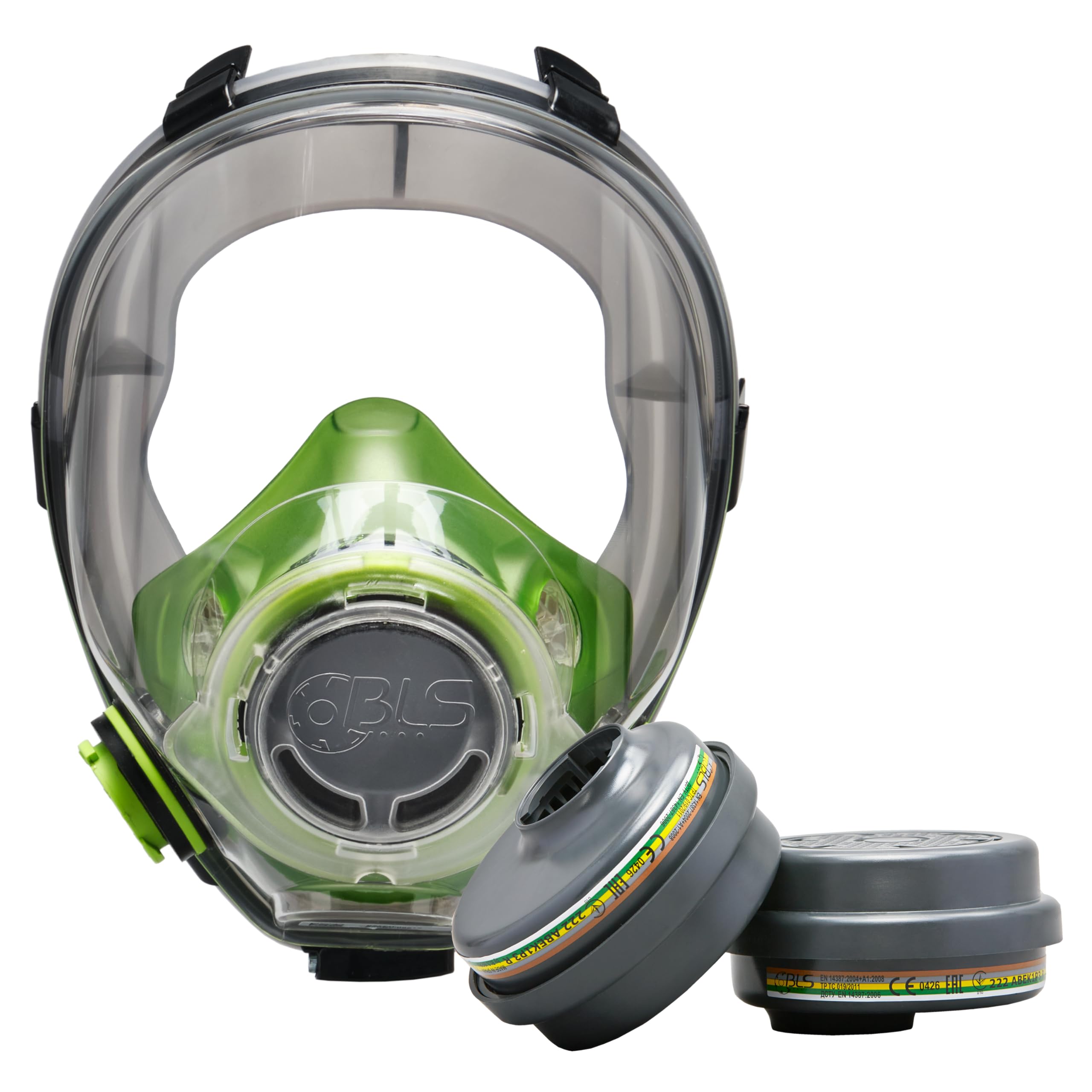 BLS 5600 con filtri 222 ABEK1P3 R D Maschera Intera con Guarnizione in TPE e 2 Filtri Sostituibili 222 ABEK1P3 con Attacco a Baionetta b-lock. Per Gas/Vapori, Polveri Tossiche, Acidi e Ammoniaca