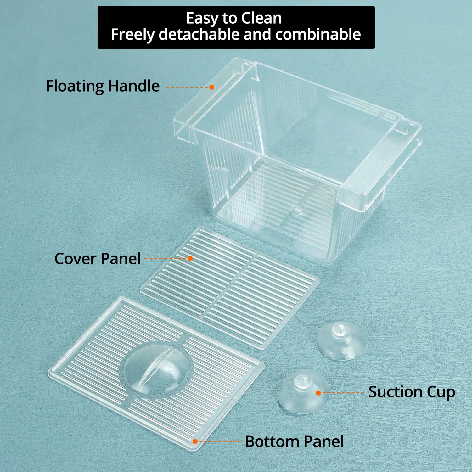 QWORK® Sala Parto Acquario, 127 * 30 * 51mm Incubatrice Trasparente con Ventose, per Pesciolini, Gamberetti e Guppy
