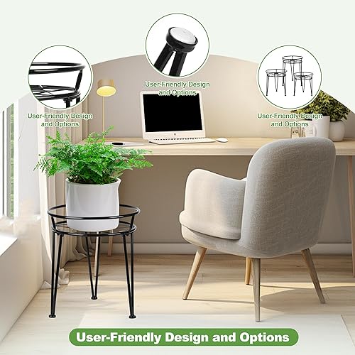 Miniatura 4 de Soporte de metal para plantas, soporte para plantas interiores y exteriores, flores metálicas inoxidables, soportes para plantas urbanas y rústicas