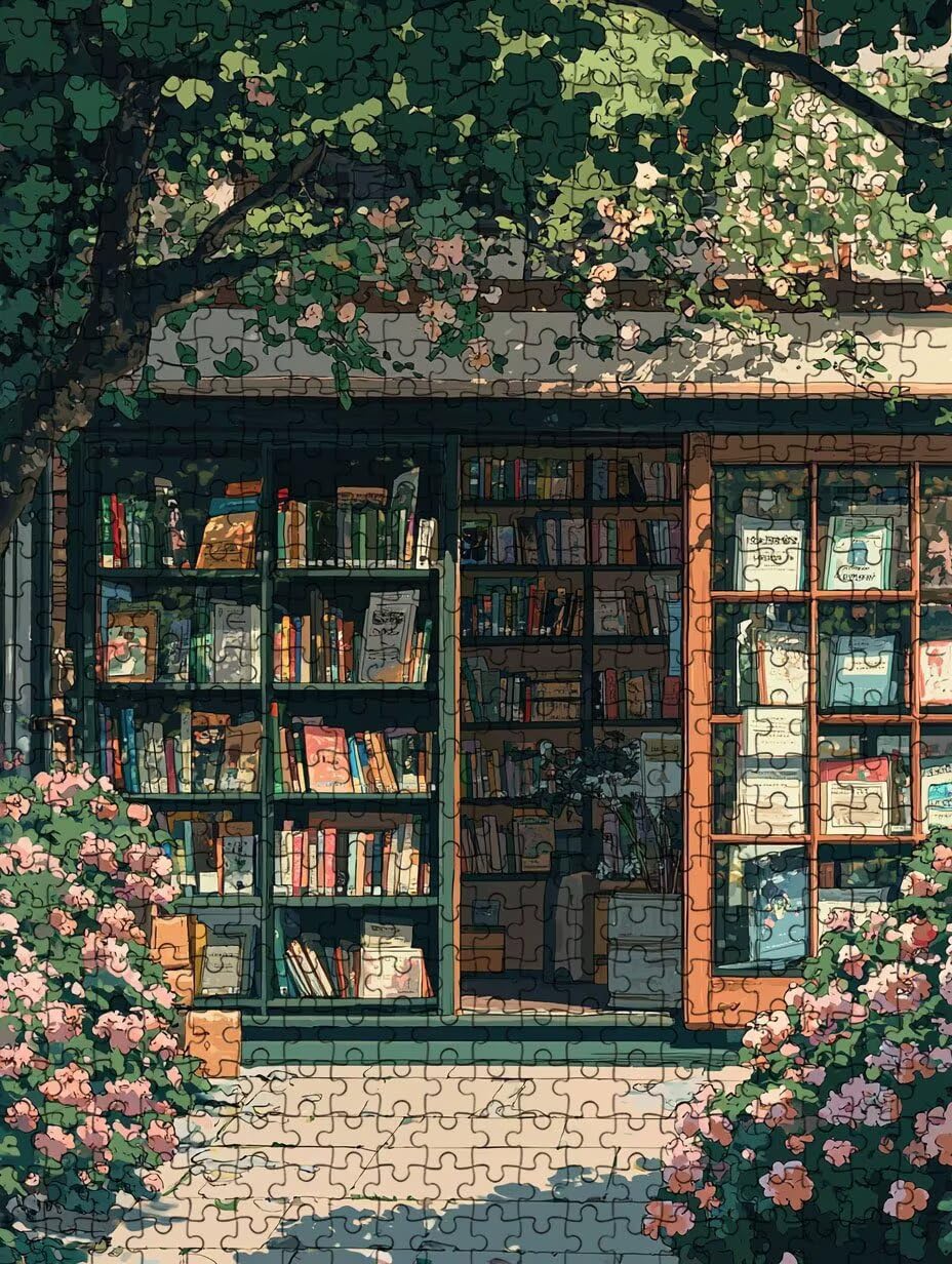 Buchladen Aussicht Puzzle 2000 Teile, Klassische Puzzles, Geschicklichkeitsspiel Puzzle für Erwachsene, Puzzlespiele für Die Ganze Familie, Mit Schöner Verpackung, Dekoration Puzzles DX0YL3-834