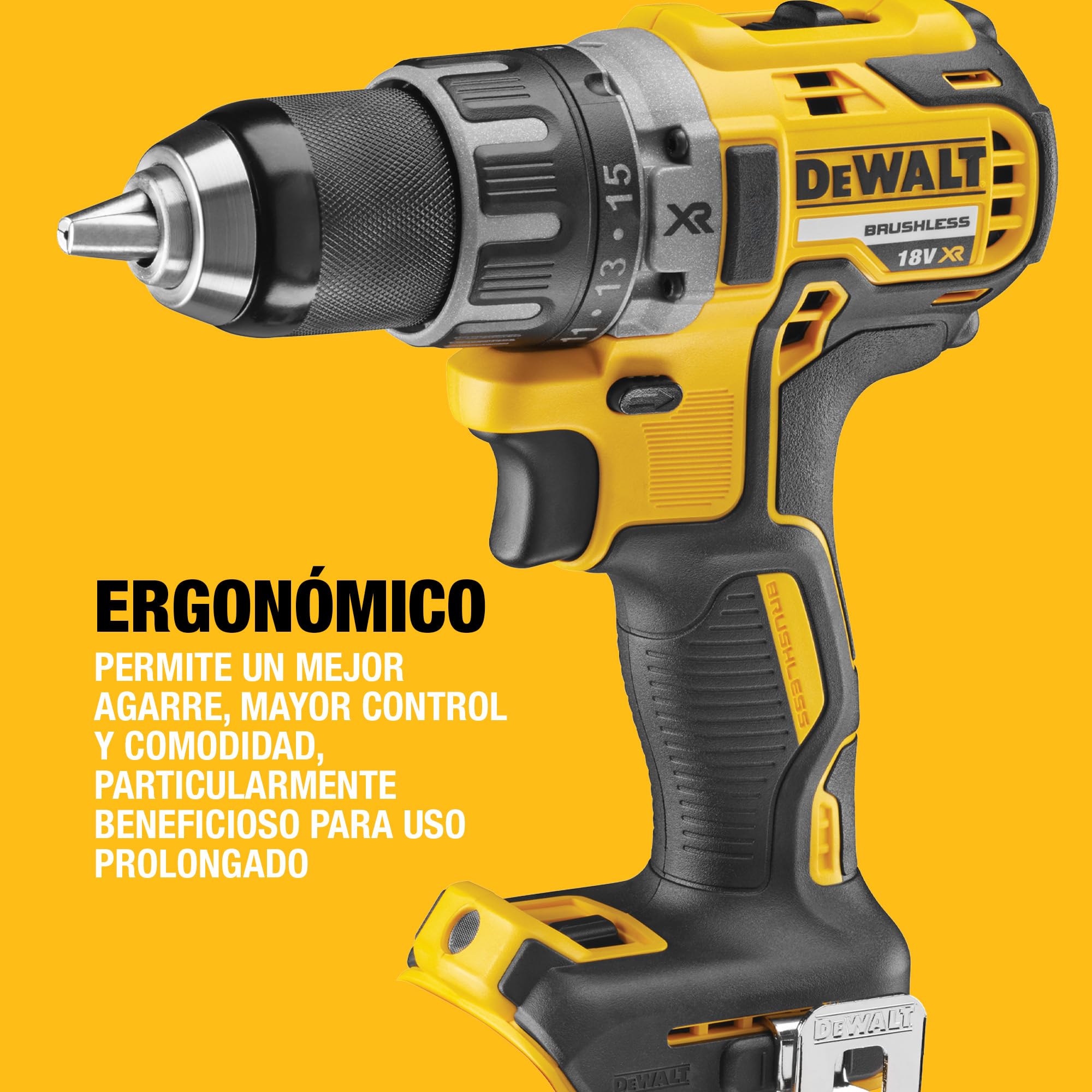 DEWALT Taladro Atornillador Sin Escobillas 18V XR - No incluye Batería ni Cargador, DCD791NT-XJ