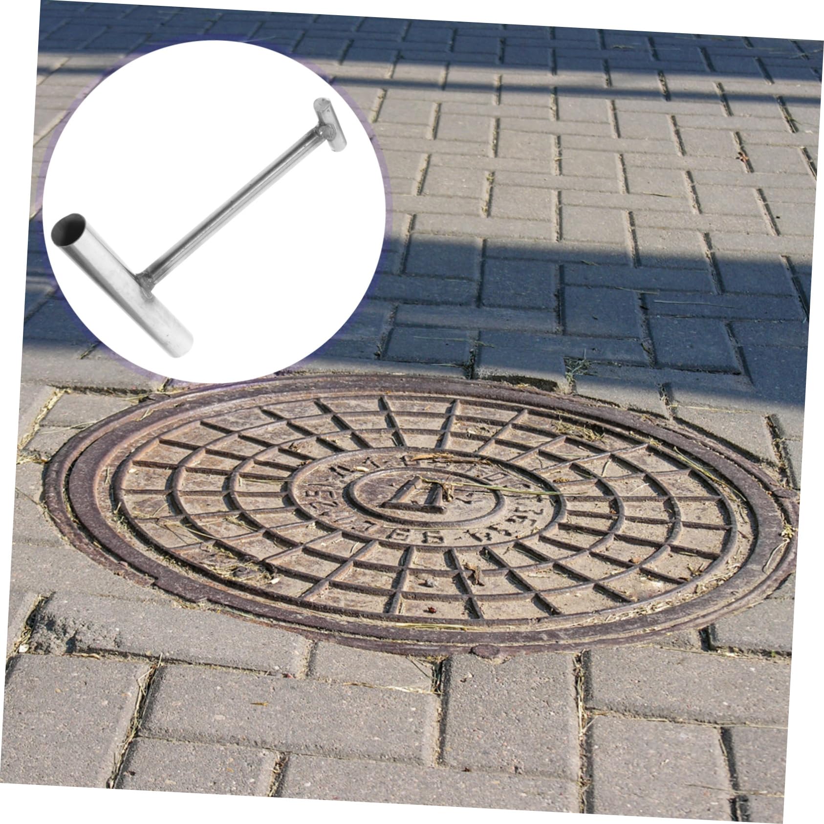 KOMBIUDA Manhole Cover Lifting Hook Rolling Door Lifter Tool Hook Durable Stainless Steel Convenient