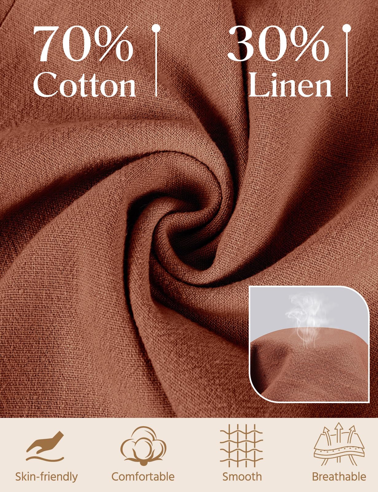 Pantalon Femme Été Lin Pantalons Taille Haute Elastique Ample Pantacourt Coton Grande Longueur Palazzo Pants Jambe Large Fluide Droit Décontractée avec Poches