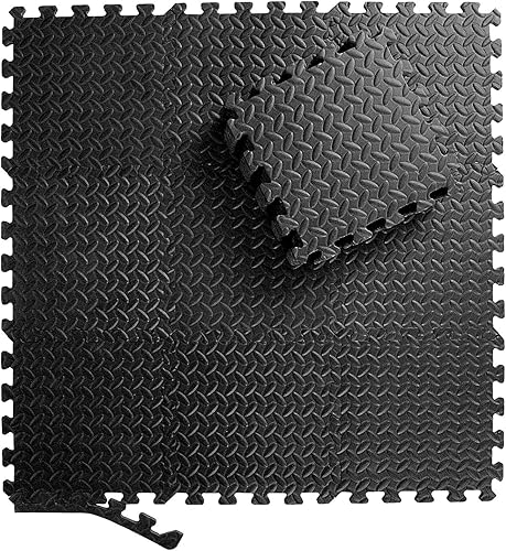 Miniatura 6 de Febyyer Tapete de espuma suave entrelazado  Juego de 20 azulejos protectores de suelo de gimnasio, alfombrillas de ejercicio EVA rompecabezas de