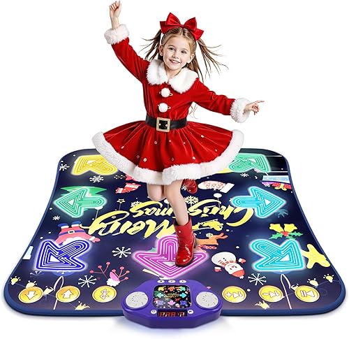 Miniatura 10 de Juguetes de Alfombra de Baile para Niñas y Niños de 3-12 Años, Alfombrillas de Baile con 8 Botones Iluminados y Bluetooth Inalámbrico, Juguete de