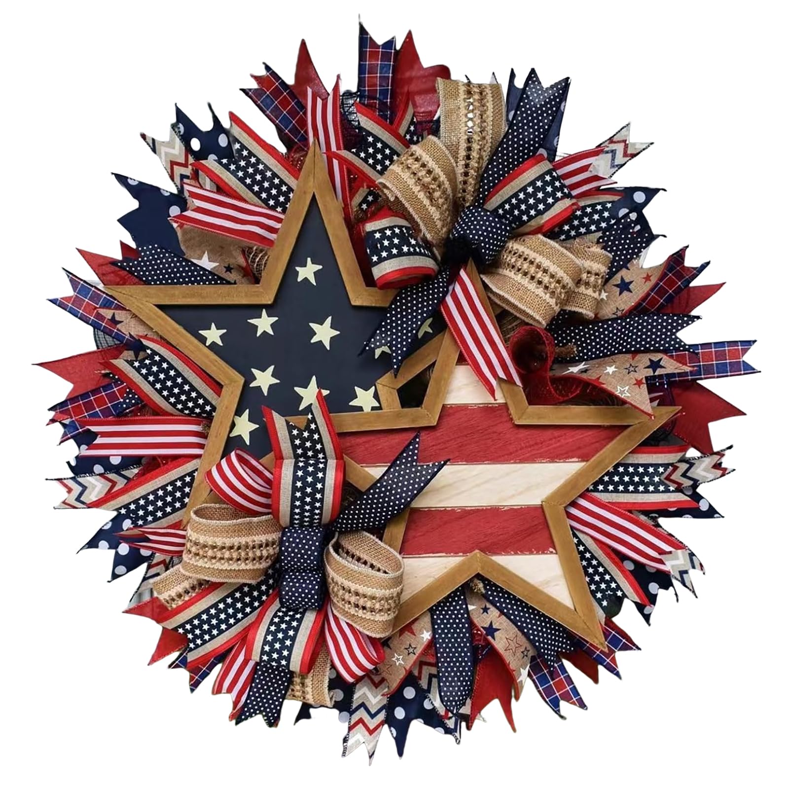 Couronne de drapeau américain prête à suspendre sans effort de création