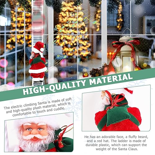 Miniatura 4 de Escalera eléctrica de Papá Noel para escalar en la escalera con música, la escalera eléctrica de escalada de Papá Noel al árbol de Navidad para
