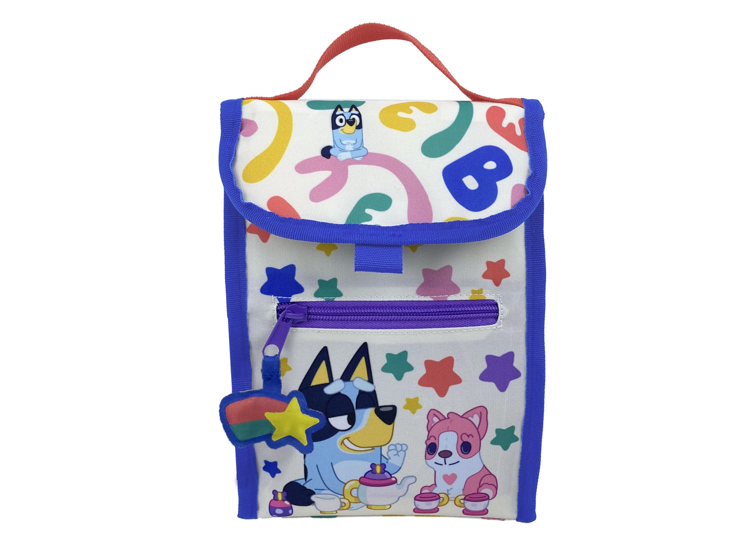 Marchi CyP: Bluey, Snack Bag, Arcobaleno, Arcobaleno, Borsa, Manici, Sostenibile, Riciclabile, Multicolor, Prodotto ufficiale