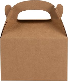 Restaurantware Kraft Paper Gable Gift Boxes, 4 In, 25 Count