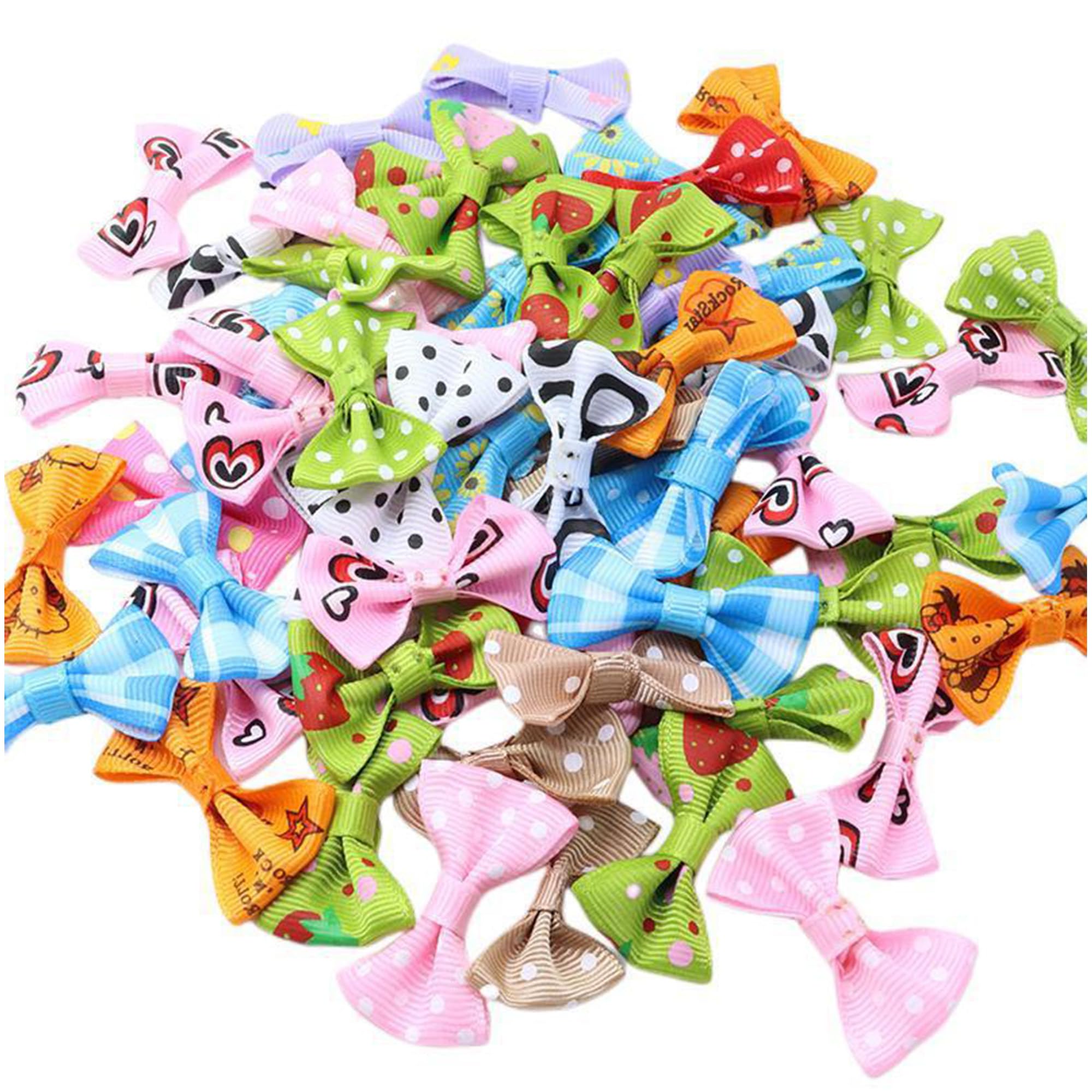 50 Pcs Mini Pink Satin Bows - Small Gift Wrapping Bows For Crafts, Wedding & Party Decor