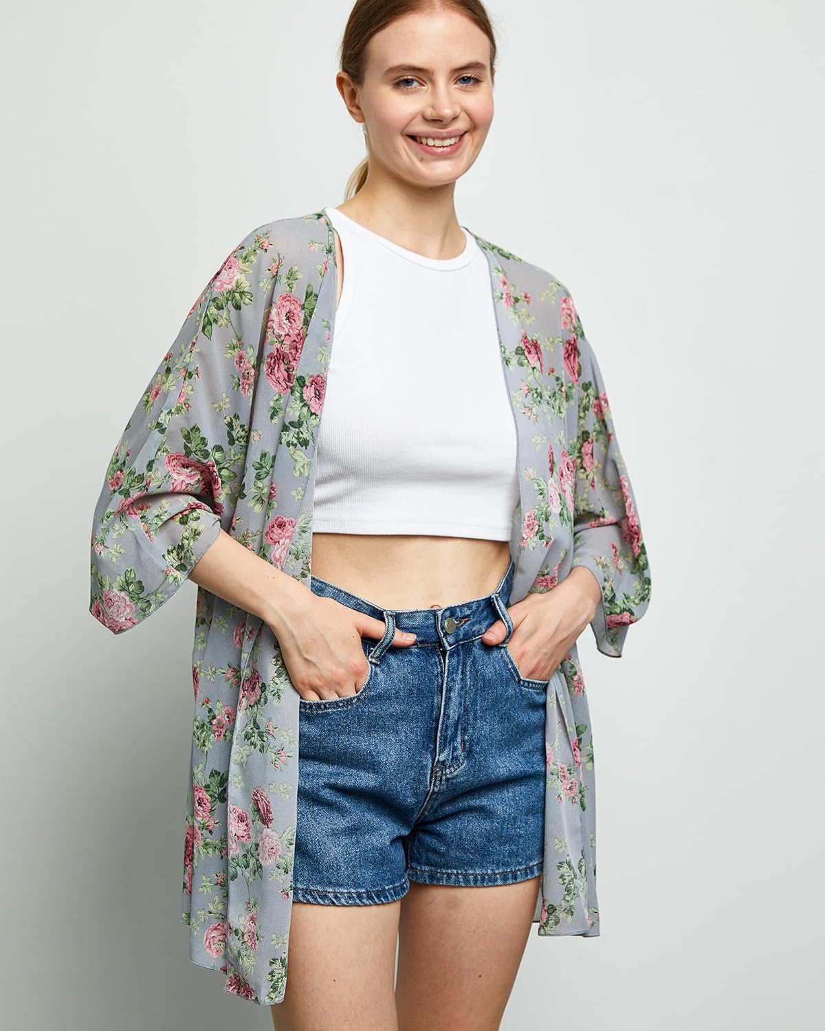 Argstar Women's Kimono Cardigans Casual Summer Tops Cover up Open Front Floral Print Resort Wear/Beachwear - Image 2