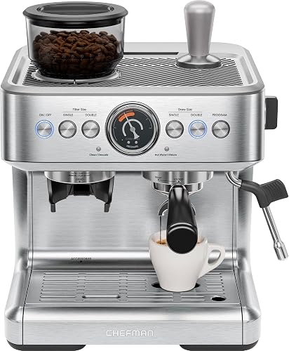 Chefman Crema Supreme 15 Bar Espressomaschine, Kaffeemühle, 30 Mahlgrade - 1