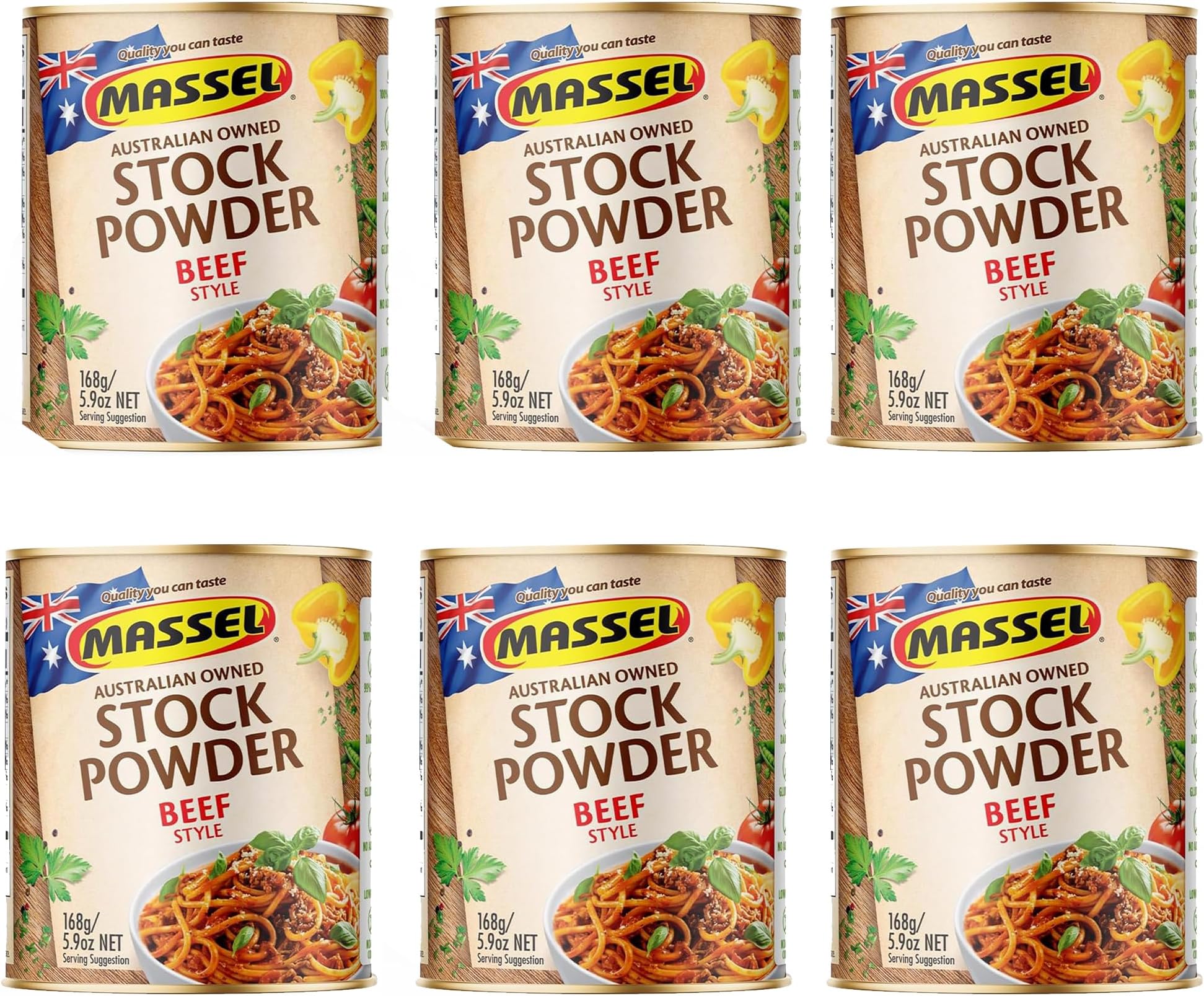 Massel Beef Style Bouillon Powder, Gluten & Dairy Free, 6 Pack (6 x 5.9 oz)