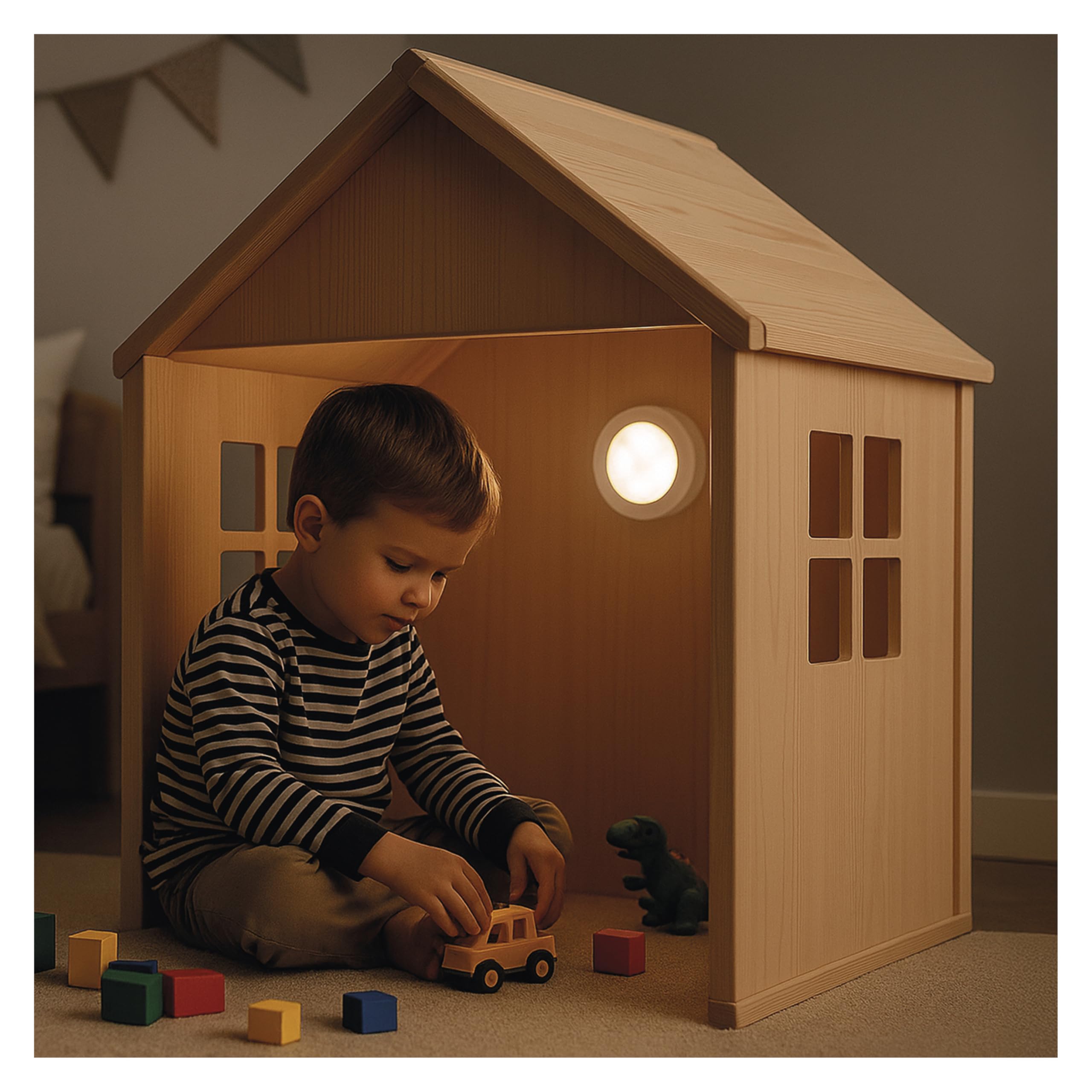 EMOS - Luz nocturna LED 2 unidades con almohadillas adhesivas - 2x luz de orientación alimentada por batería (cada una con 3 pilas AAA), para niños y personas mayores - Lámpara de presión para pegar