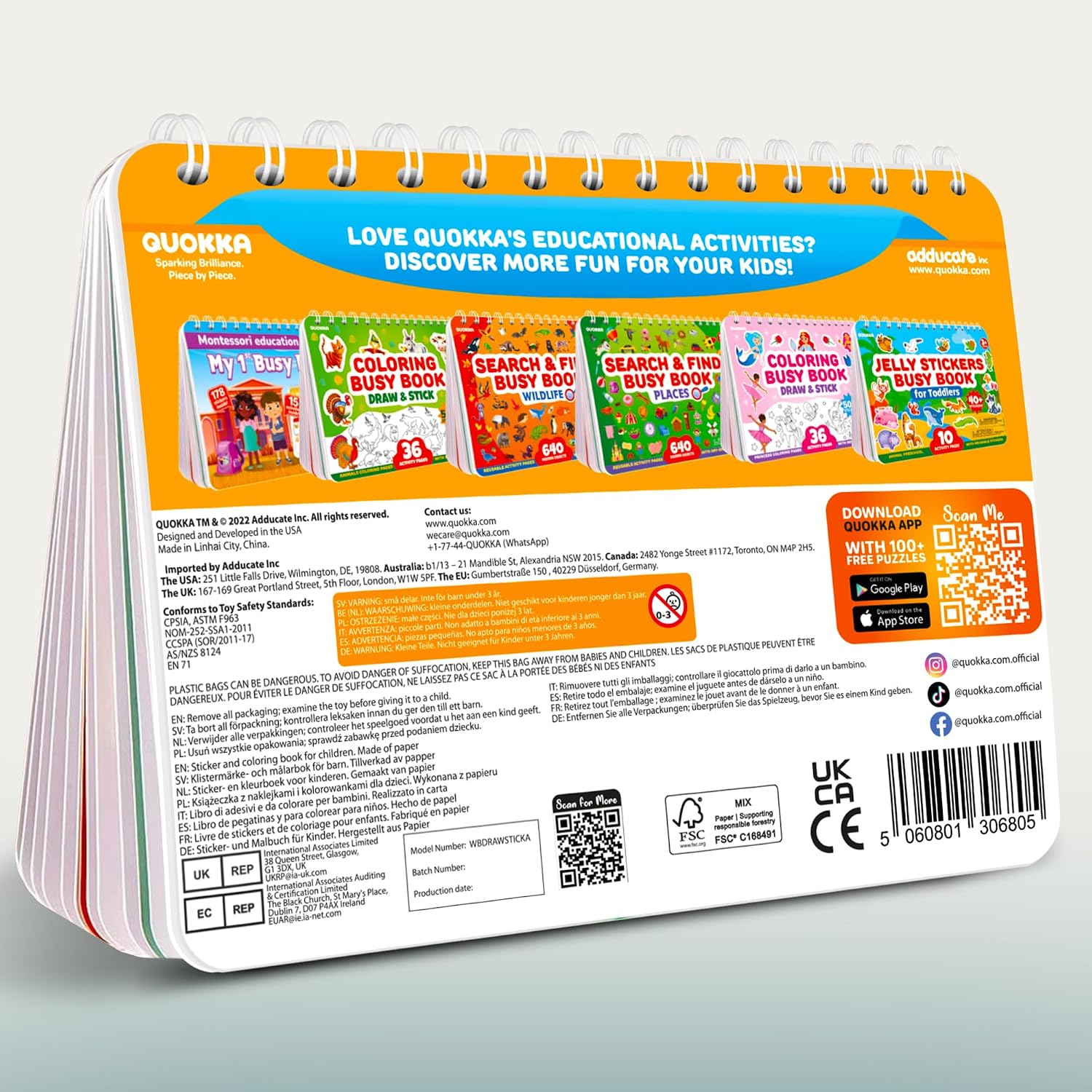 Sticker Book for Kids Ages 3-5 - Toddler Activity Book with 500+ Stickers | Realistic Animal Stickers - Draw and Stick Creative Workbook - Create Your Own Scenes for Travel Quiet Time Play