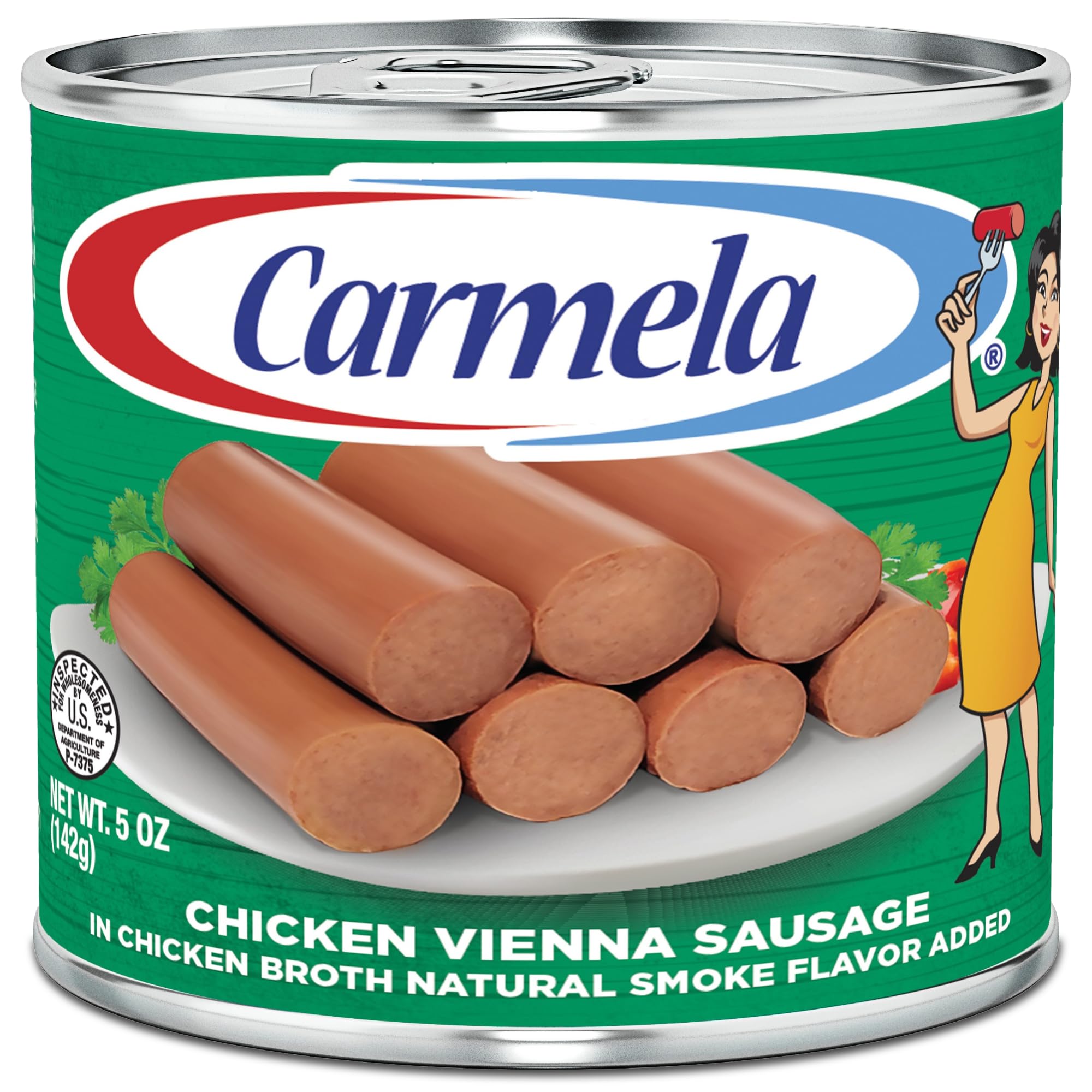 Carmela Chicken Vienna Sausage in Chicken Broth, Natural Smoke Flavor, 5 Ounce Can (12 Pack)