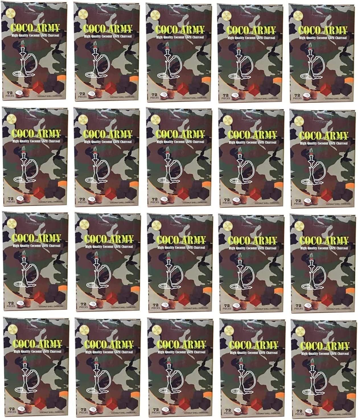 Coco Army Natural Coconut Charcoal 1kg x 10 Boxes Shisha Coal