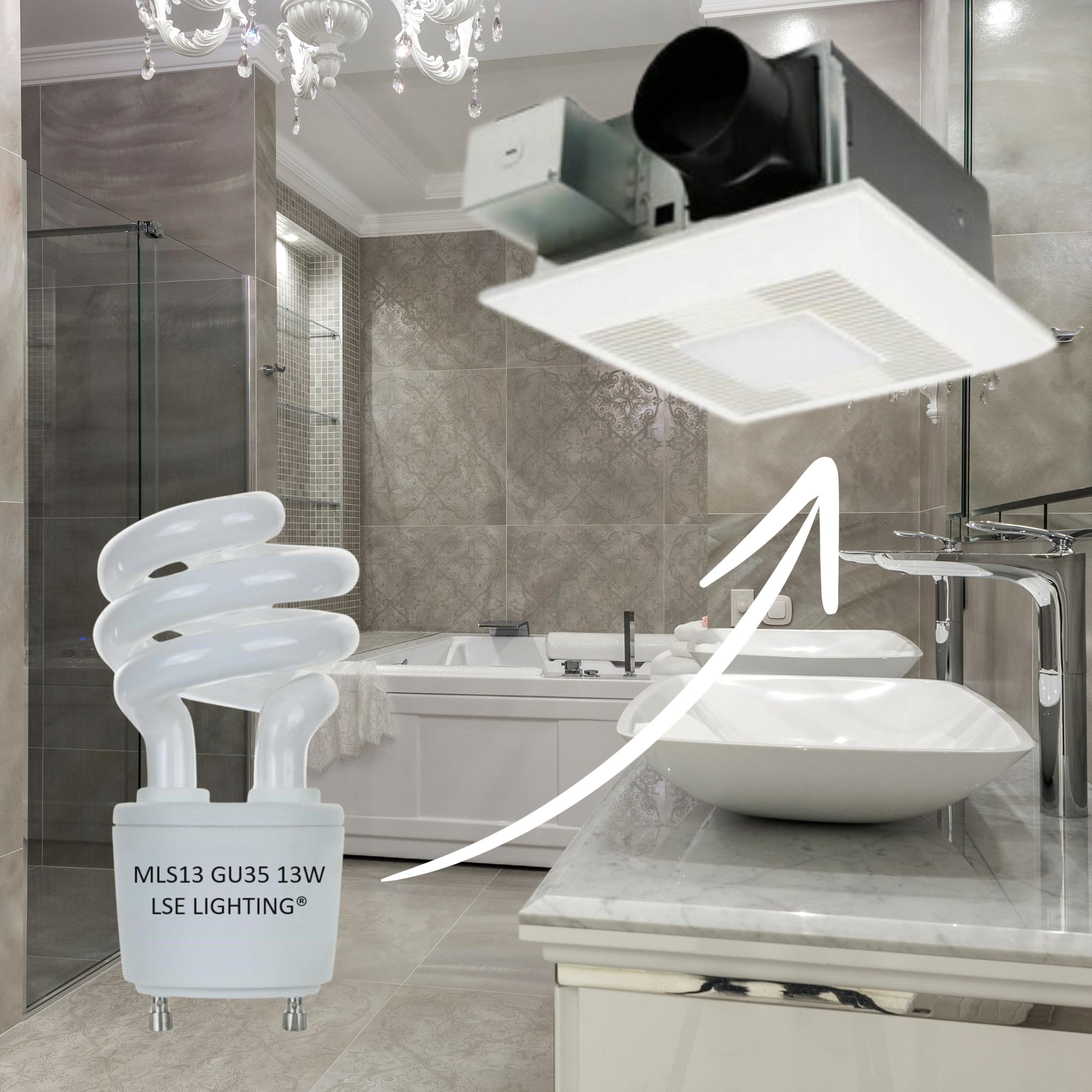 2-Pack 13W MLS13 GU35 3500K Soft White Spiral Light Bulb