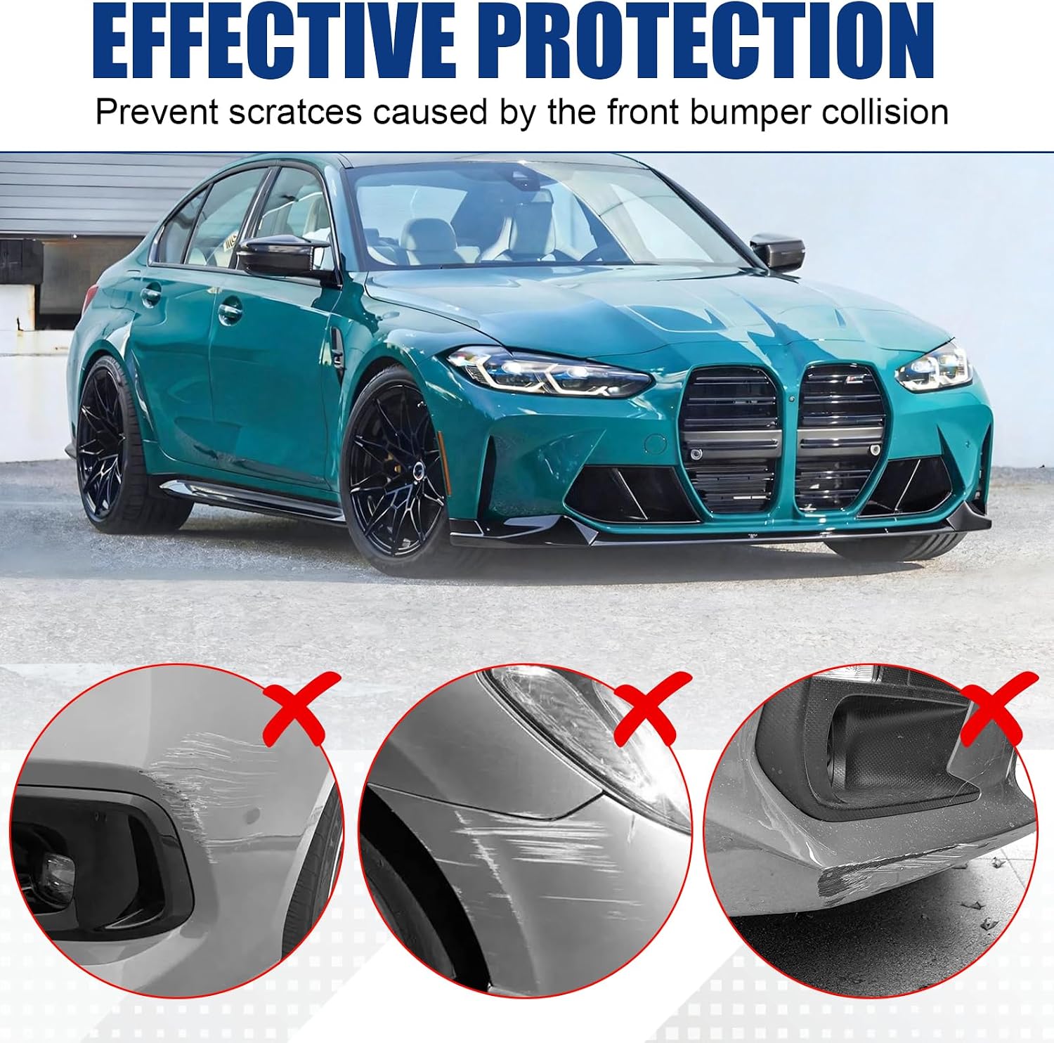 Front Bumper Lip Compatible with 2021-2026 BMW G80 M3 G82 G83 M4, Gloss Black MP-Style Air Splitter Chin Body Kit