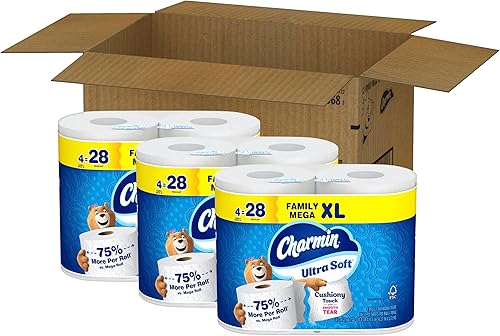 Miniatura 10 de Charmin Papel higiénico ultra suave, 12 rollos familiares Mega XL, papel de baño de 2 capas