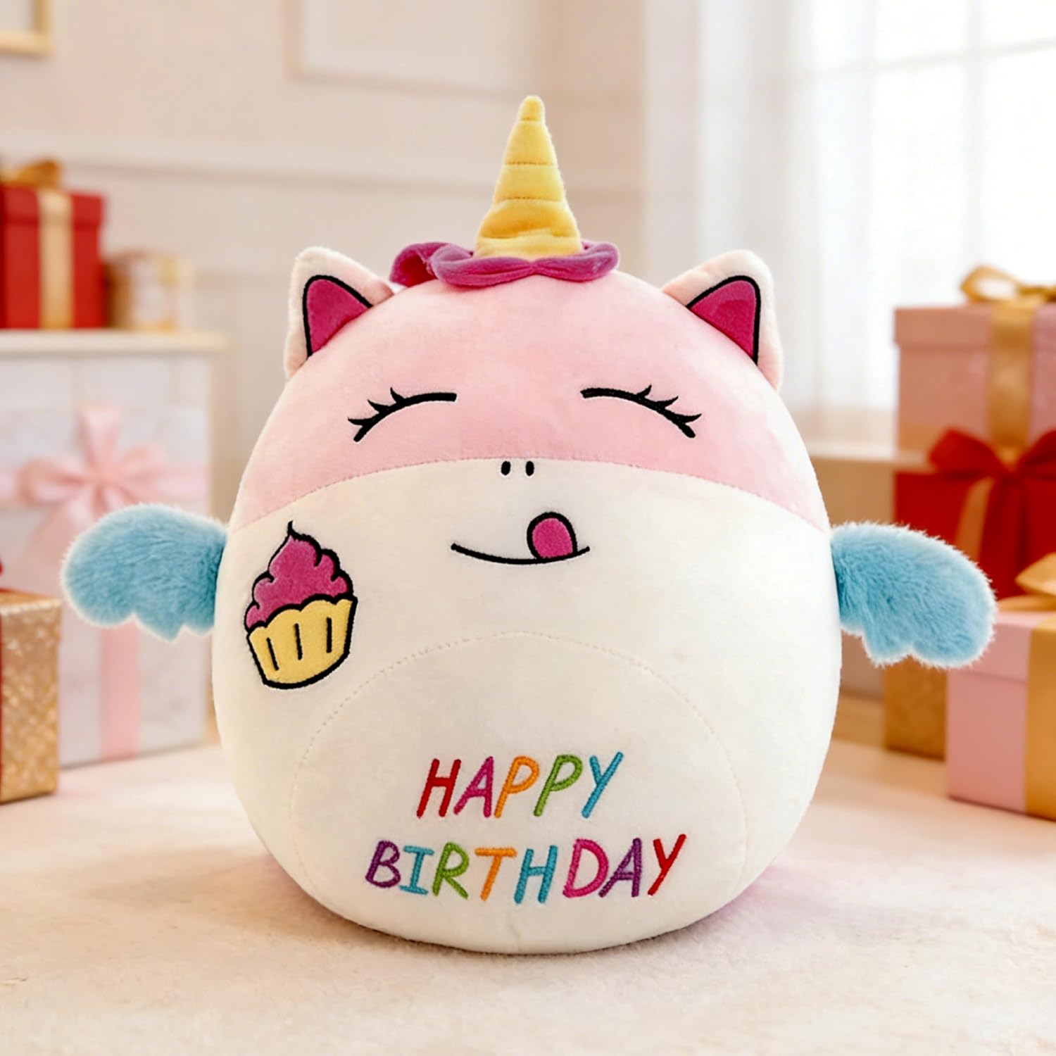 17" Birthday Unicorn Plush Pillow, Cute Soft Unicorn Stuffed Animal Pillow, Happy Birthday Gifts for Kids, Girls and Boys - Image 2