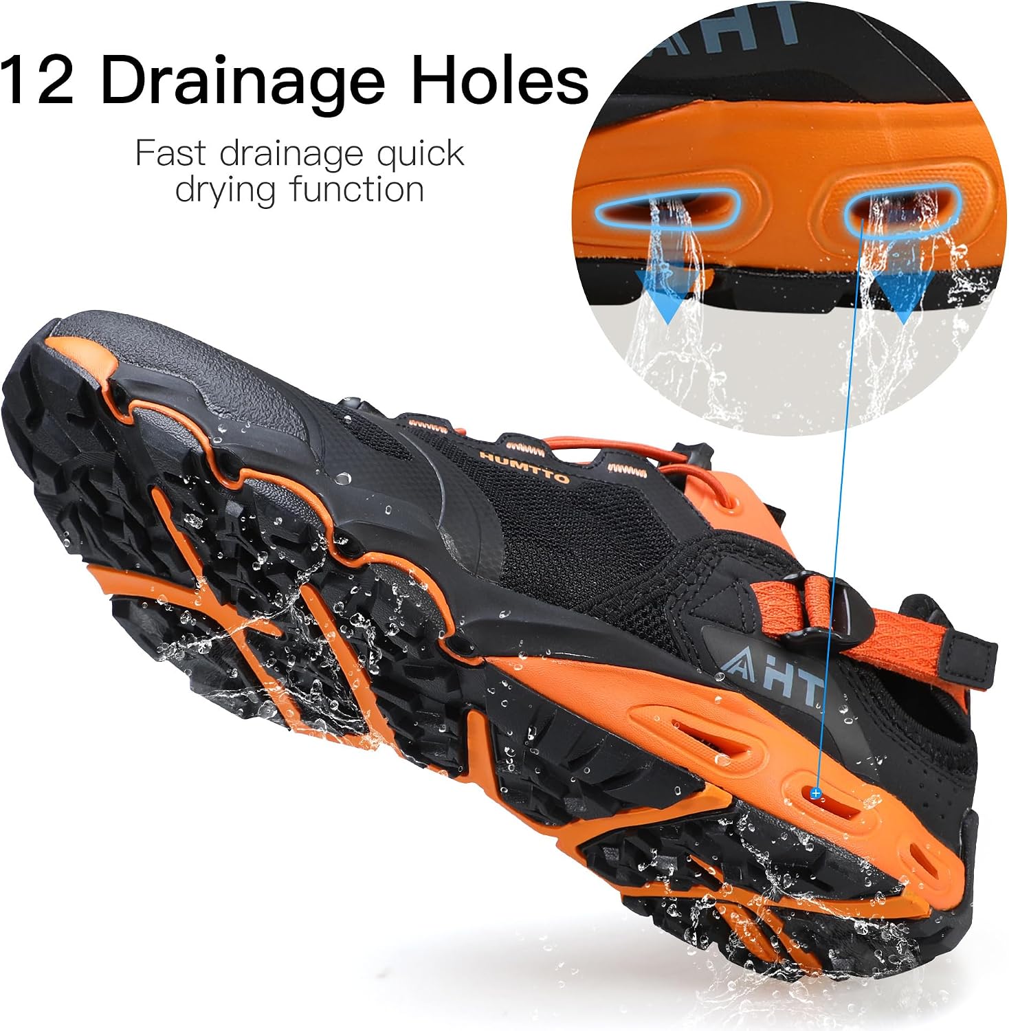 HUMTTO Men's Water & Land Shoes - Summer Quick Drying Water Shoes Hiking Sandals Outdoor Non-Slip Closed Toe Water Sandals River Aqua Shoe