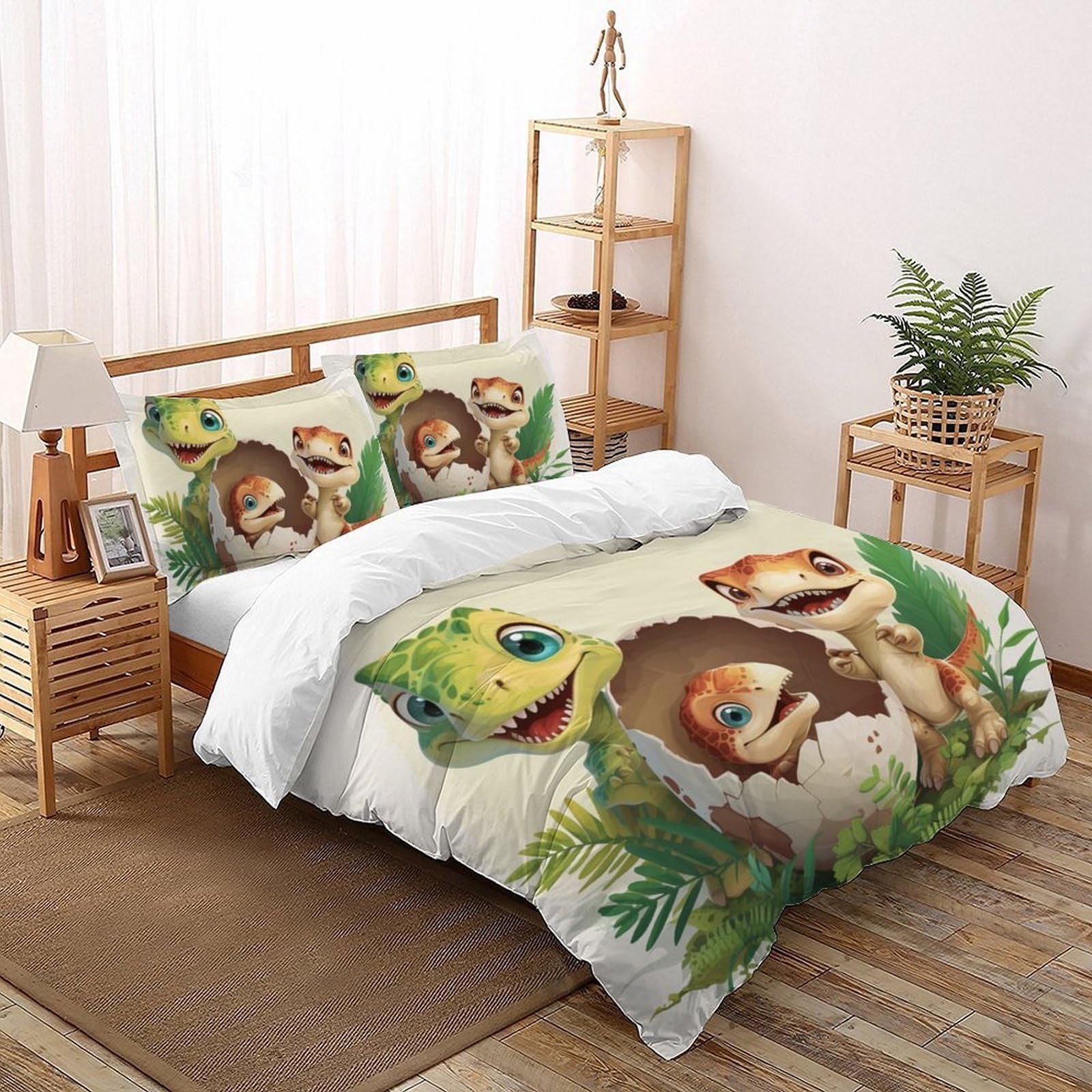Housse de couette dessin animé dinosaure pour décorer la chambre de votre garçon