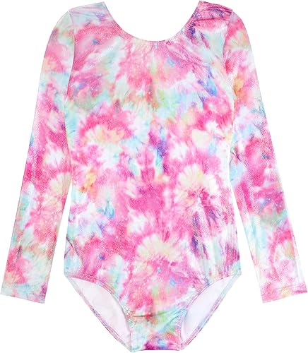 HOZIY Long Sleeve Leotards for Girls Gymnastics Kids Toddler Tumbling Outfits Floral Unicorn Galaxy Rainbow Stripe Pattern