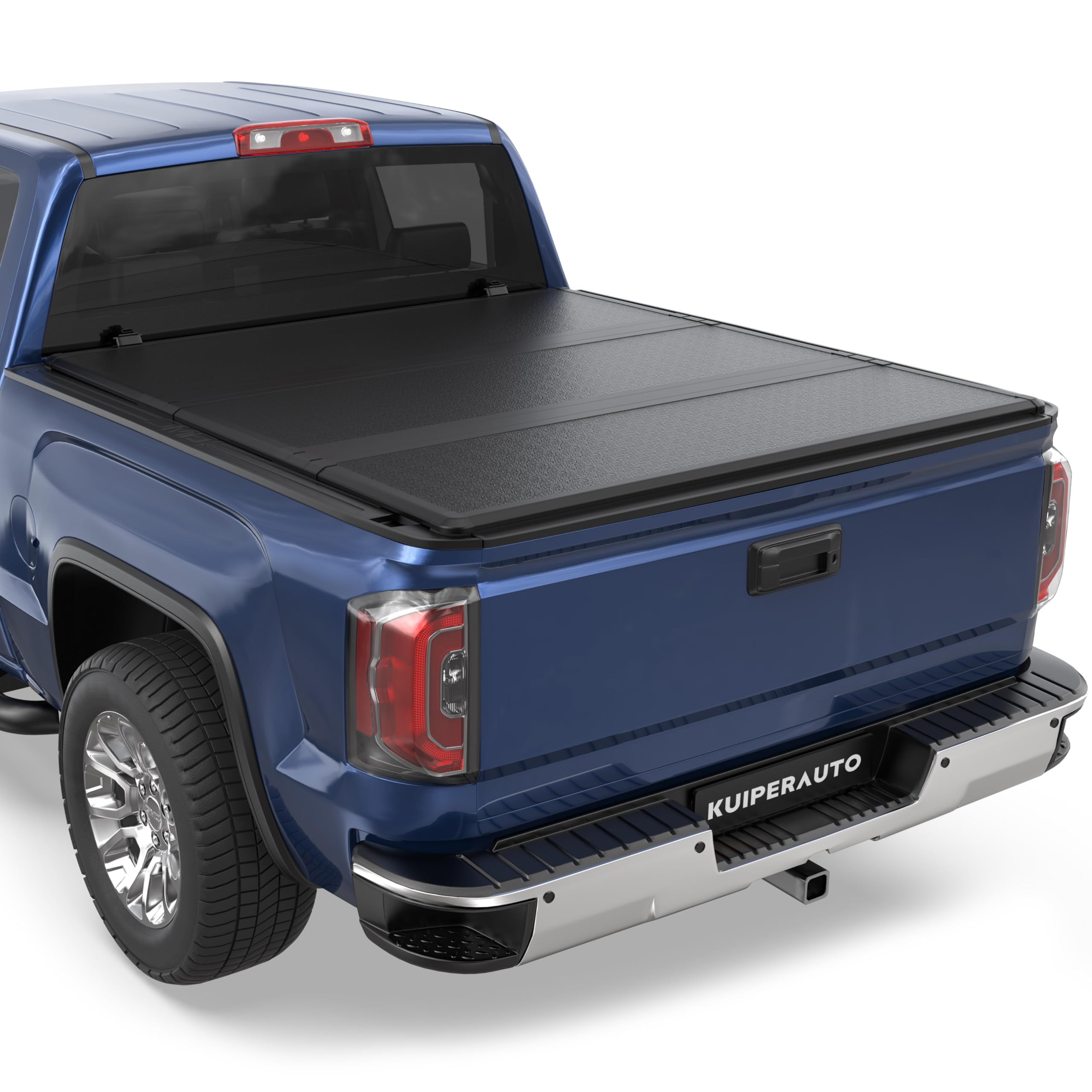 fiberglass tri hard truck bed tonneau cover fleetside compatible for 2014-2018 chevy silverado gmc sierra 1500 2500 3500-6.5 ft(78 inch)