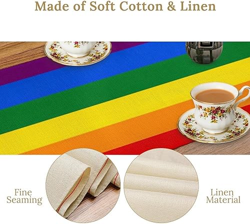 Miniatura 91 de Camino de mesa ondulado de los años 70, retro, hippie abstracto, vintage, verde, rosa, con estampado de ondas para el hogar, cocina, comedor, patio,