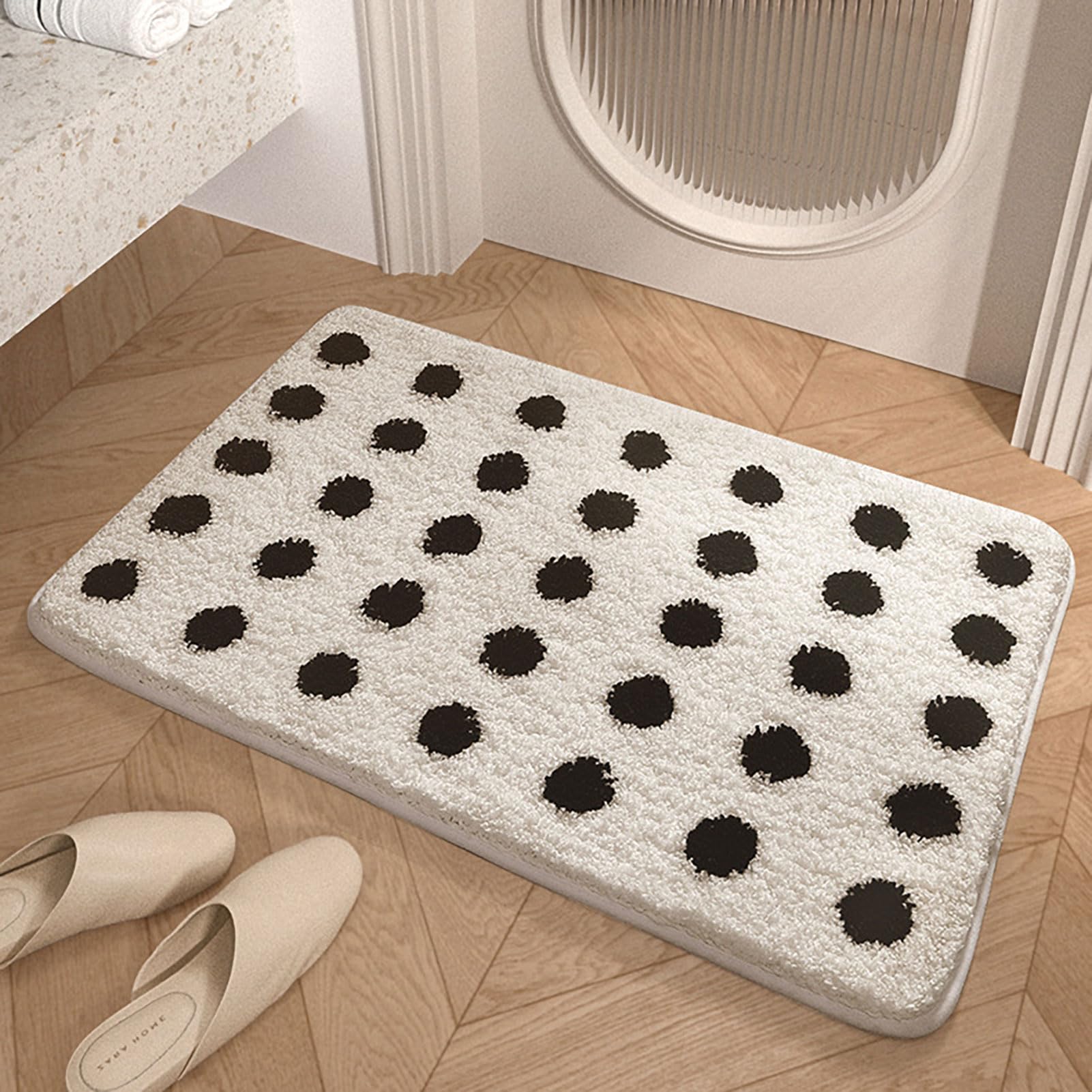 Badvorleger rutschfest, Badezimmerteppich Waschbar, Duschvorleger Schnelltrocknend, Badteppich Mikrofaser, Badematte Absorbierender, für Dusche, Badewanne und Toilette (B 50x80cm)