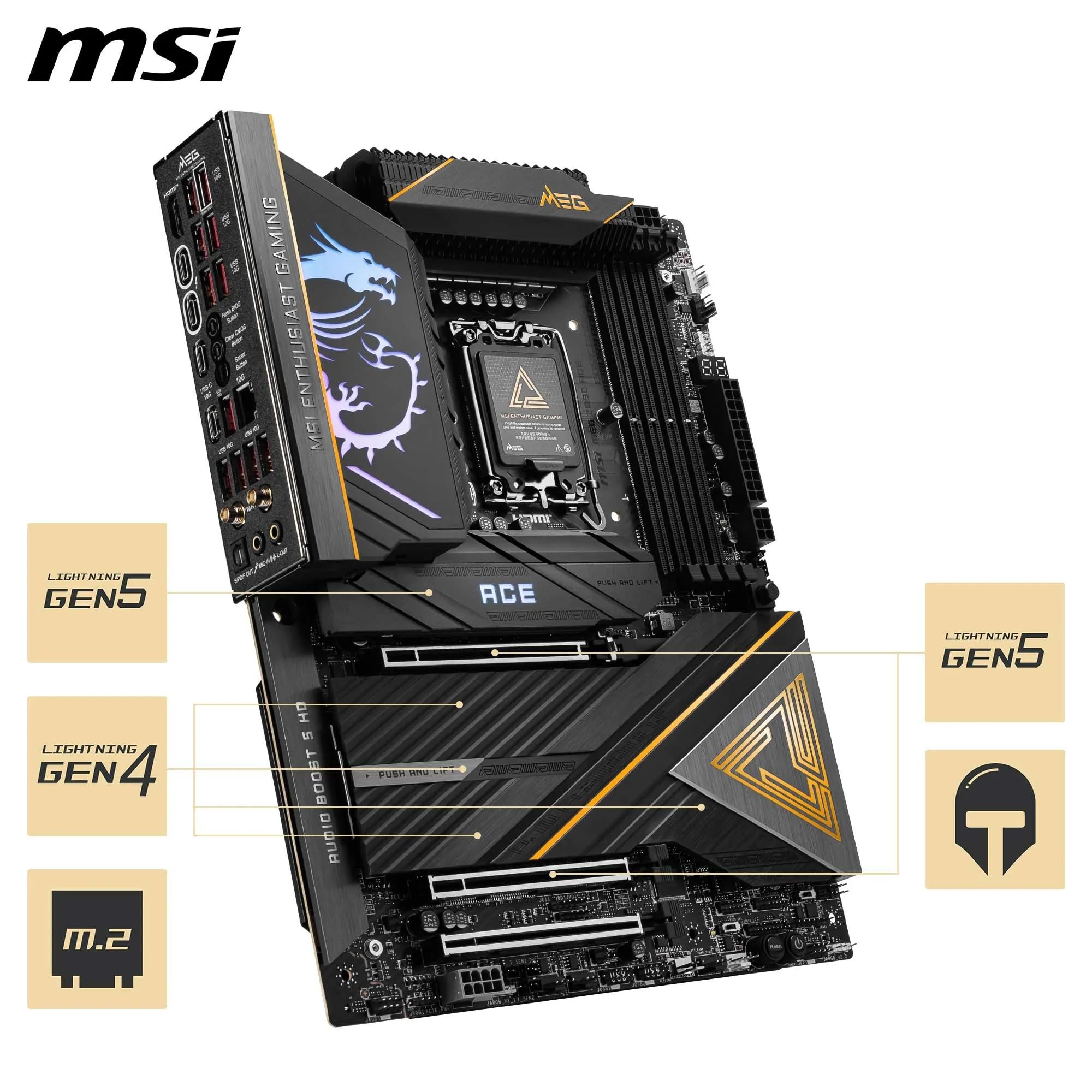 Amazon | MSI MEG Z890 ACE ソケット 1851 DDR5 9200MHZ(OC) USB 