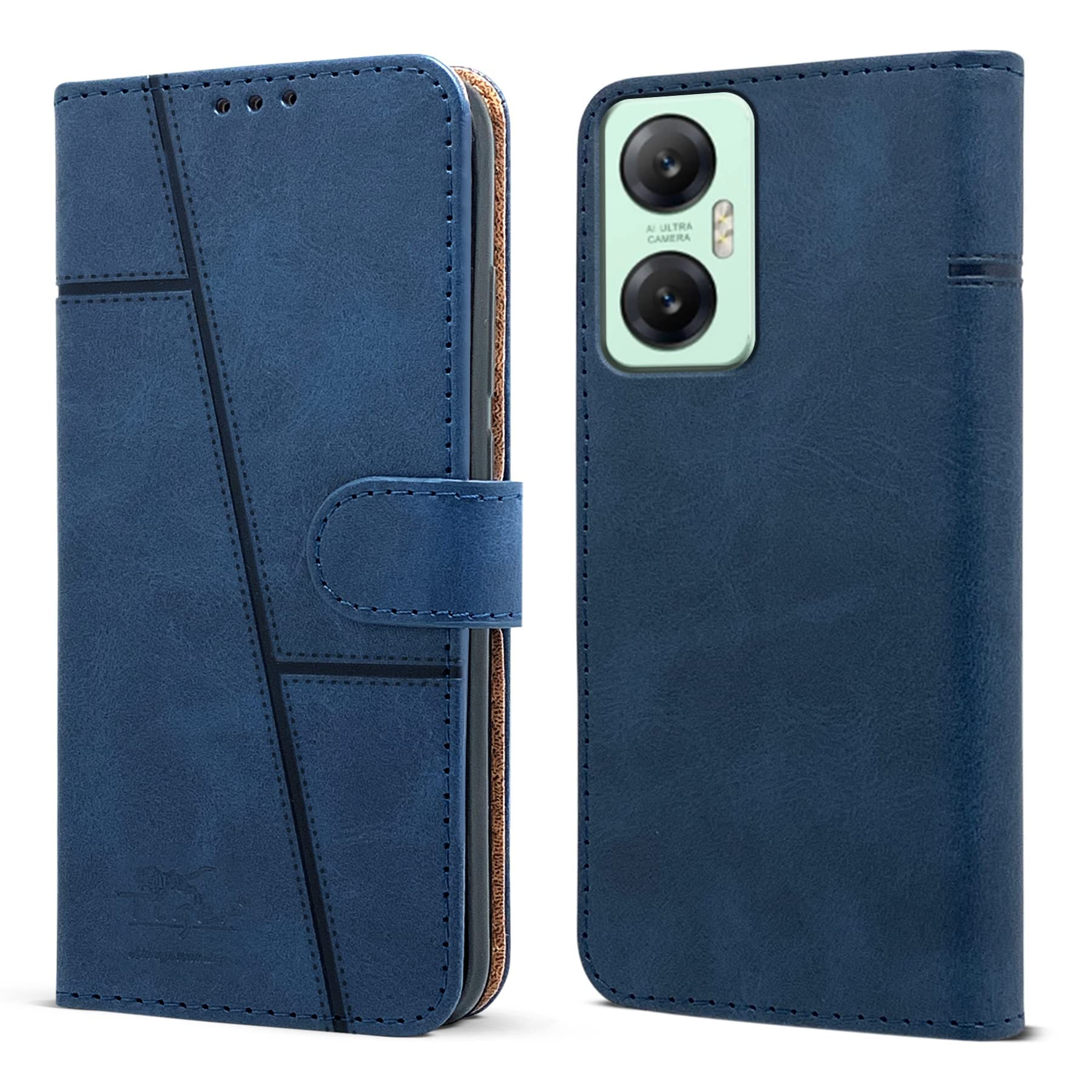 Jkobi Flip Cover Case for Infinix Hot 20 5G (Stitched Leather Finish | Magnetic Closure | Inner TPU | Foldable Stand | Wallet Card Slots | Blue) (B0BZ8V5BRW) Amazon Price History, Amazon Price Tracker