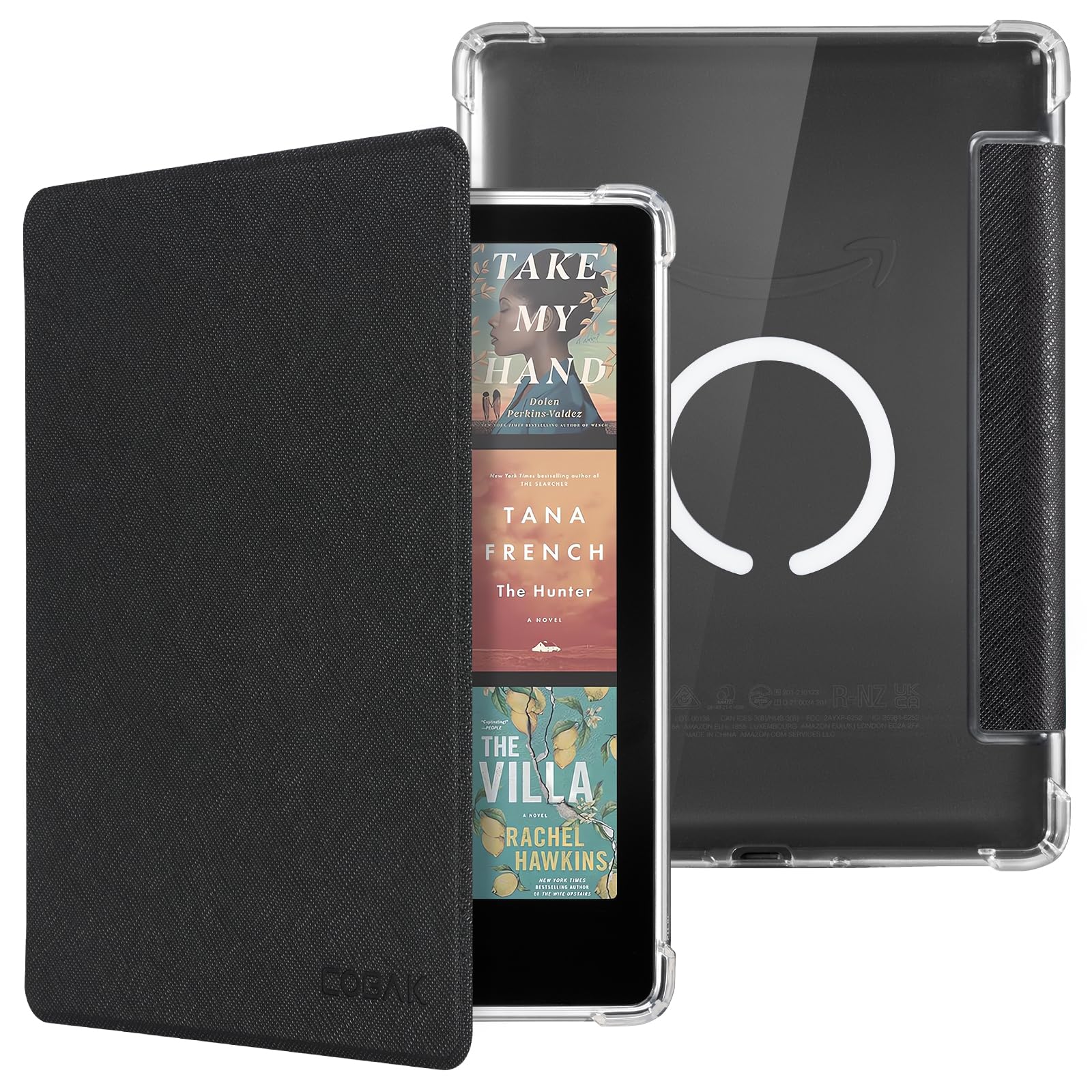 CoBak Magnetic Case for 7" Kindle Paperwhite 12th Gen 2024 and Kindle Colorsoft - Compatible with iPhone MagSafe, for Samsung/Belkin/Anker Wireless Charging Pads, Clear Back Cover, Auto Sleep Wake