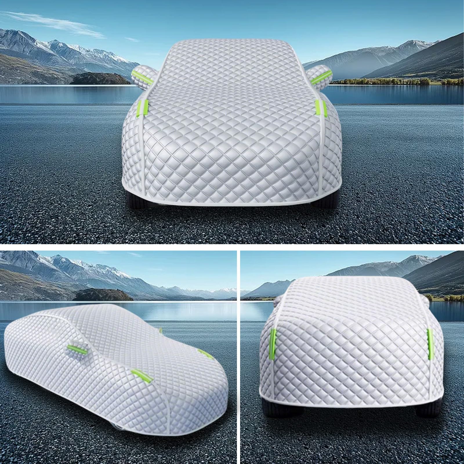 Telo Auto Antineve per Citroen C3 Aircross 2017-2023, Copertura Auto Antigrandine Inverno Impermeabile Telone Traspirante Copri Antivent Antipolvere Antigelo, Argento