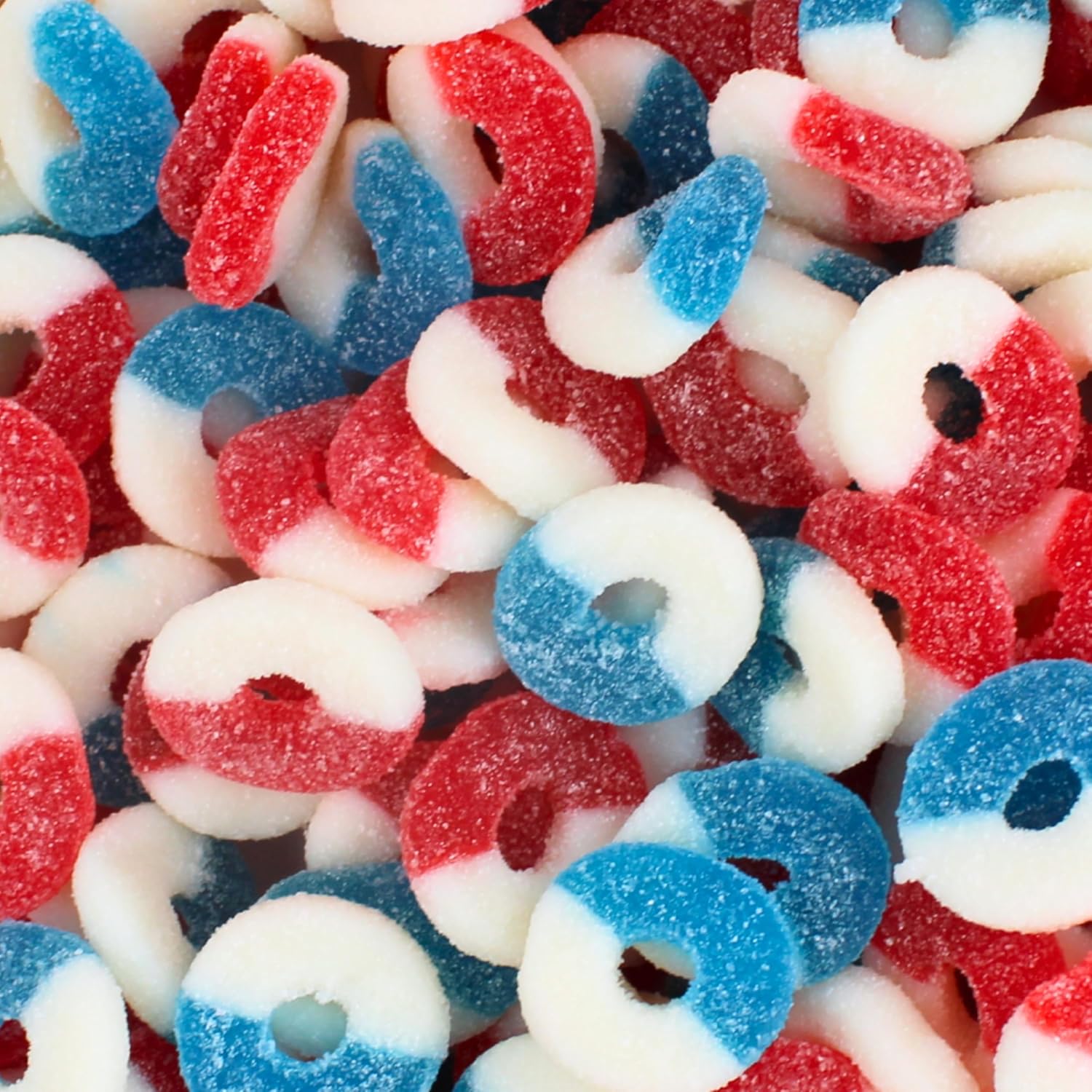 Mini Sour Gummy Candy Rings Bulk – Unwrapped Two Toned Vibrant Gummy Rings Candy, Tangy Fruit Flavored Sour PuckerRINGS for Parties, Buffets & Sharing (3 Pound)