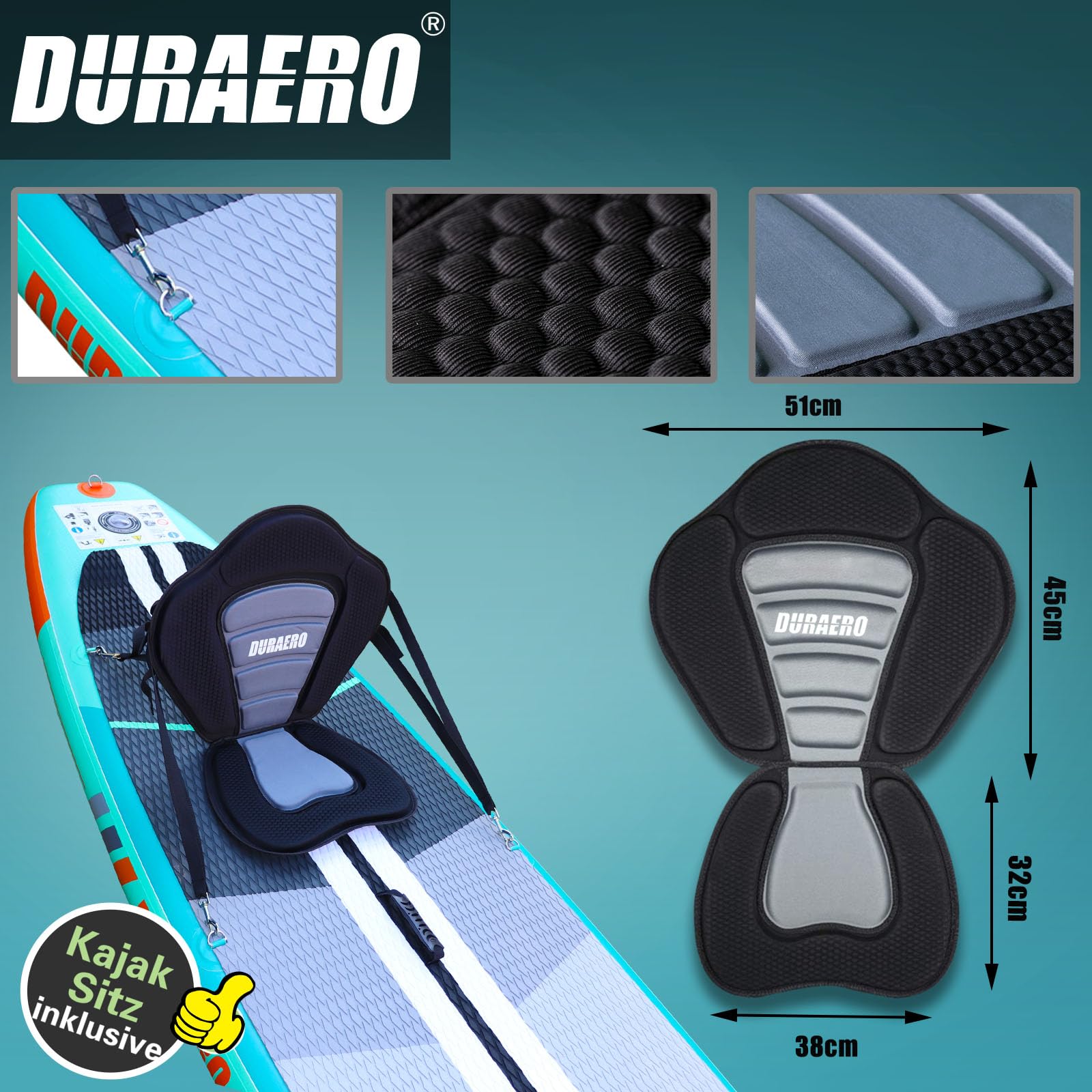 Tabla Hinchable de Paddle Surf 330x76x15 cm 150 kg Asiento Kayak Aleta Desmontable Remo Ajustable Verde Menta