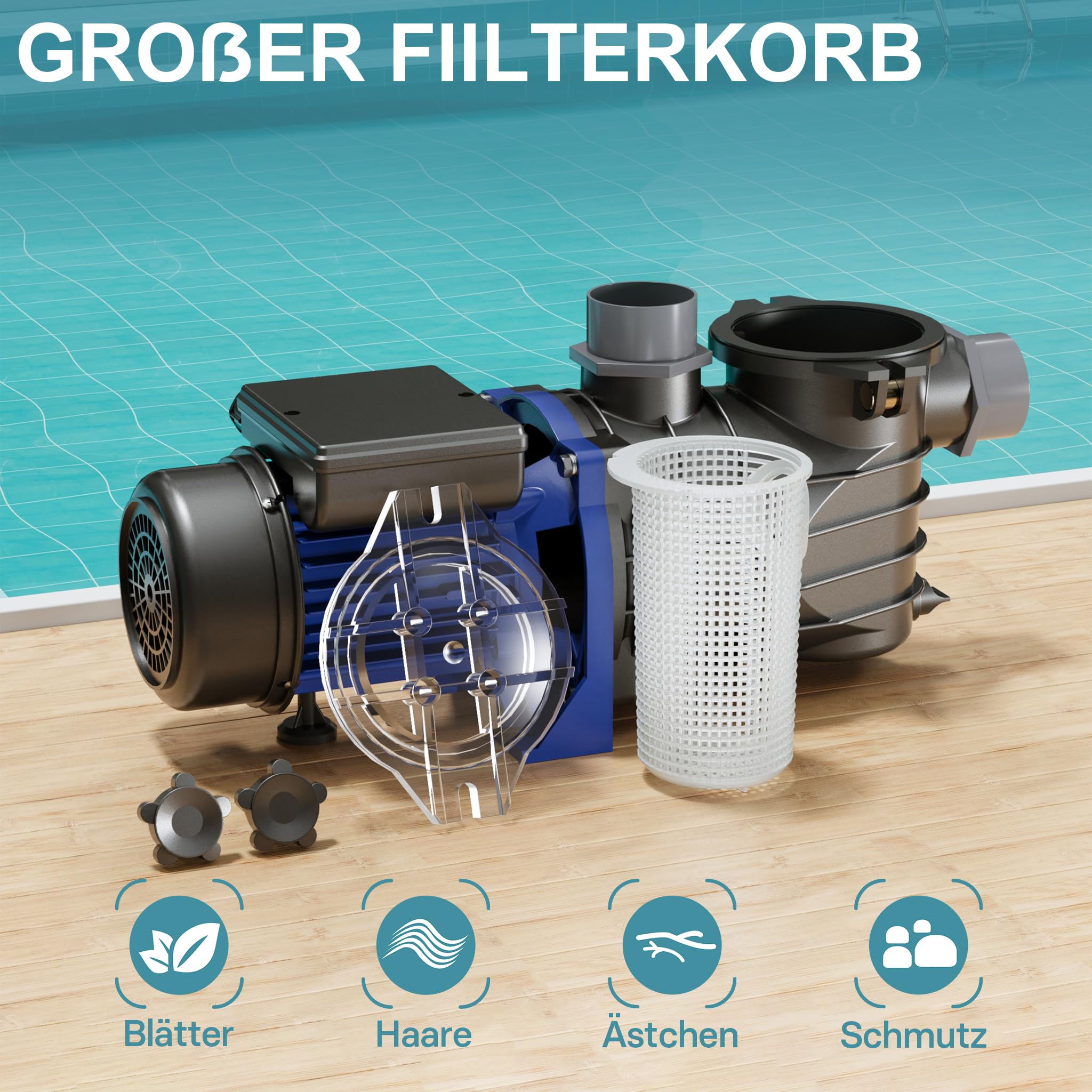 Pool Pumpe 10800 l/h 180 W Schwimmbadpumpe Filterpumpe Umwälzpumpe Pool
