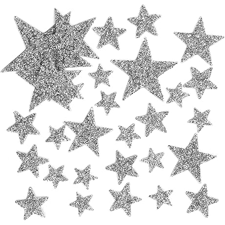 Mystical Silver Star Appliques: Shimmering Enhancements for Your Wardrobe