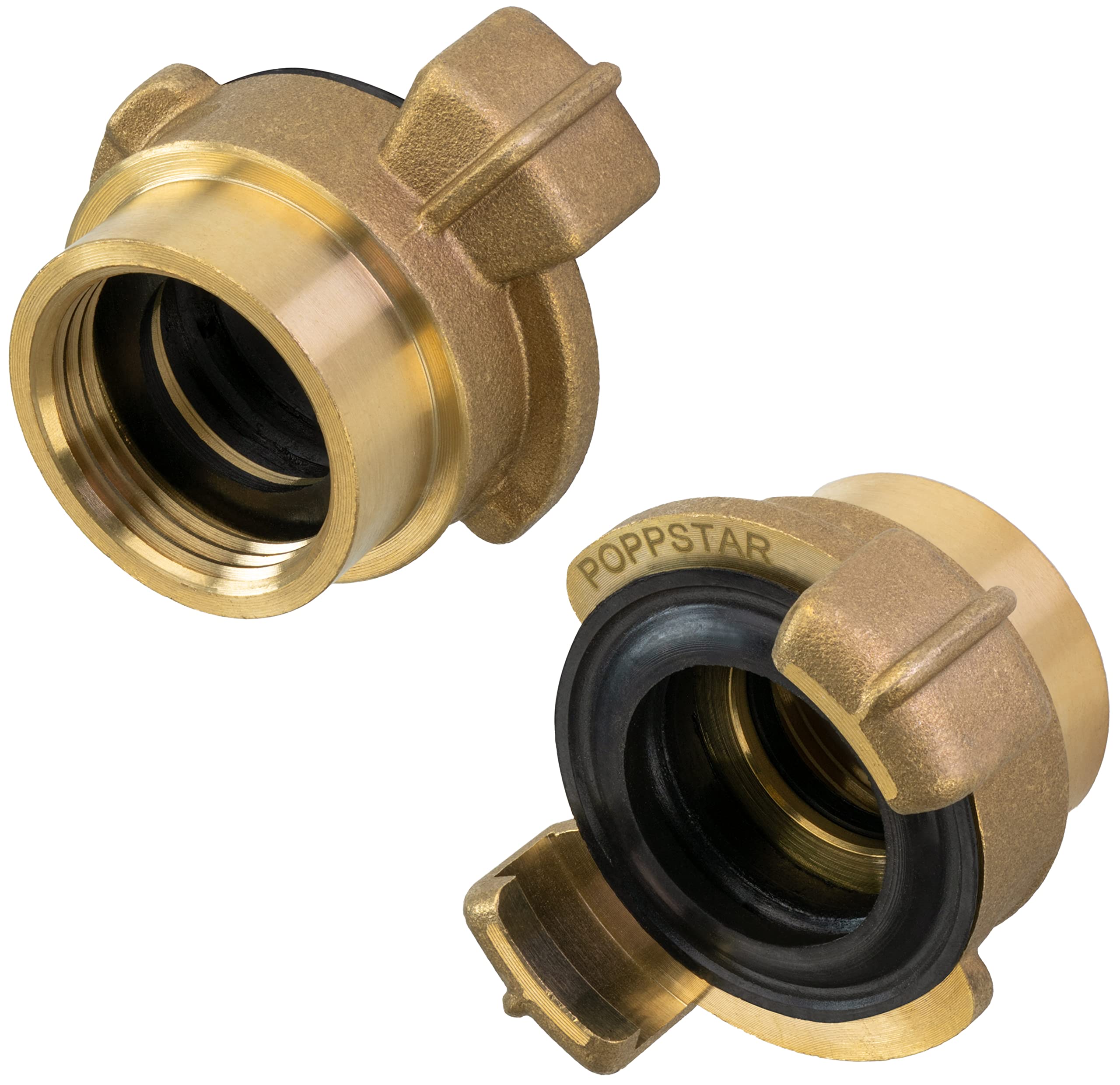 2 Embouts Tuyau Laiton 1 1/4" Filetage Extérieur Vers Embout 32 Mm - Avec Collet & Joint
