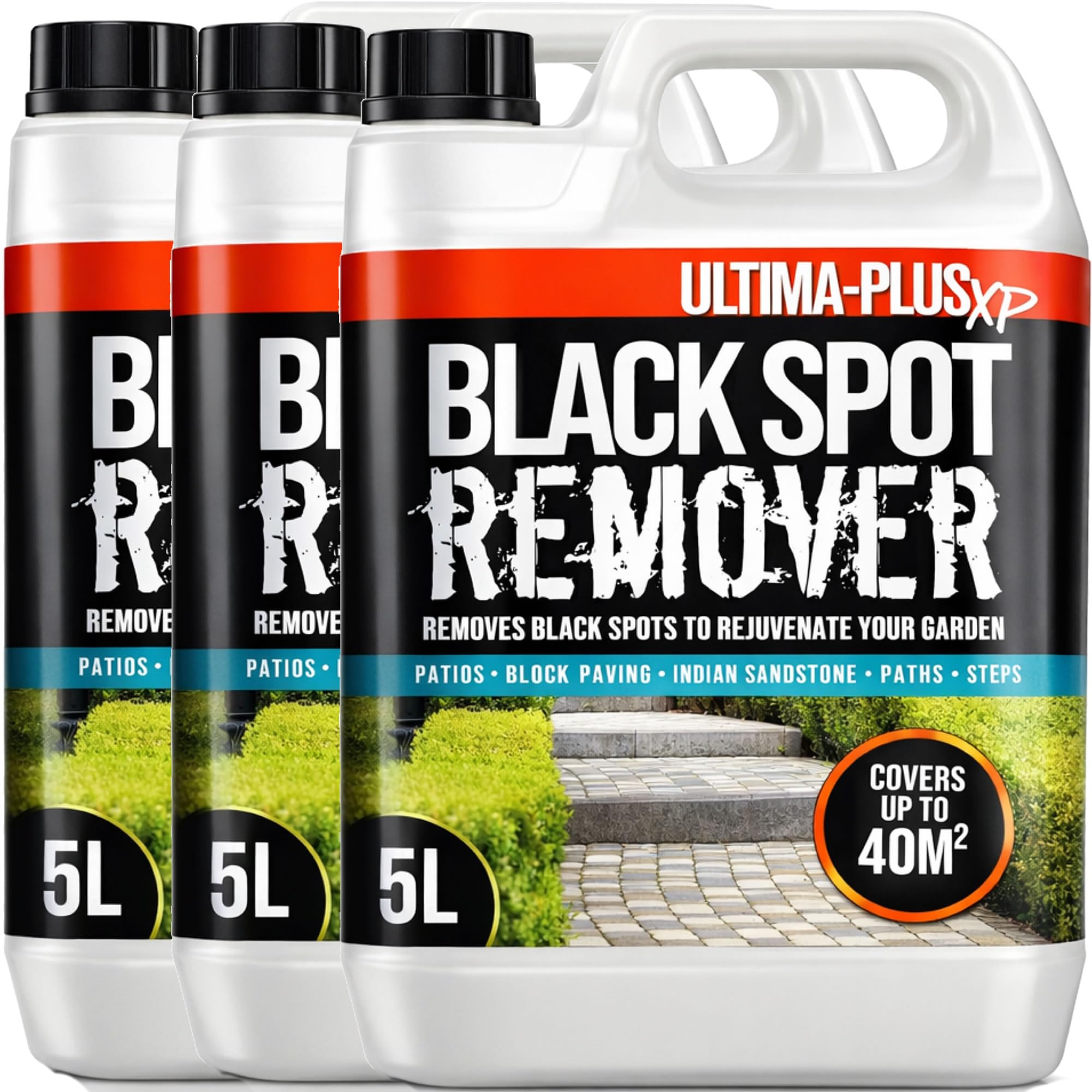Ultima-Plus XP Black Spot Remover - Deeply Cleans to Remover Black Spots, Dirt and Grime - Perfect for Patios, Paving Driveways and more (15 Litres)