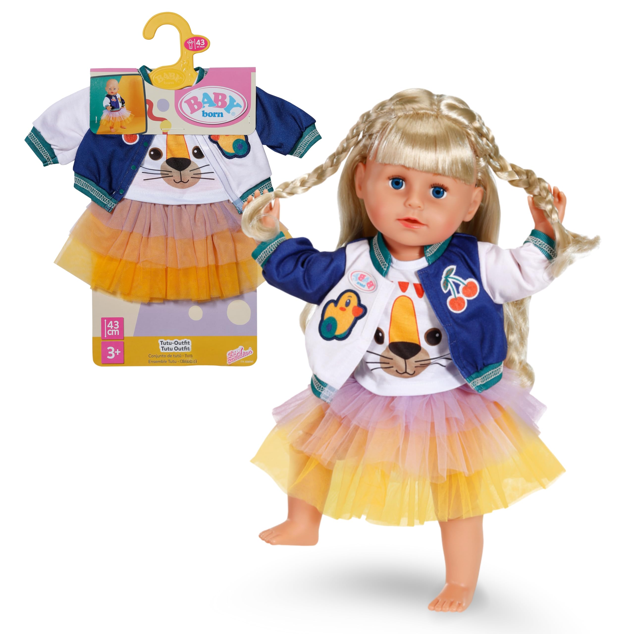 BABY born Tutu, 3-Piece Outfit for 43cm Dolls, 836941 Zapf Creation