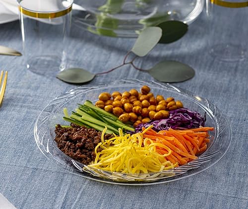 Miniatura 6 de PLASTICPRO Plato de plástico desechable transparente de alta calidad (480, placas de 6 pulgadas)